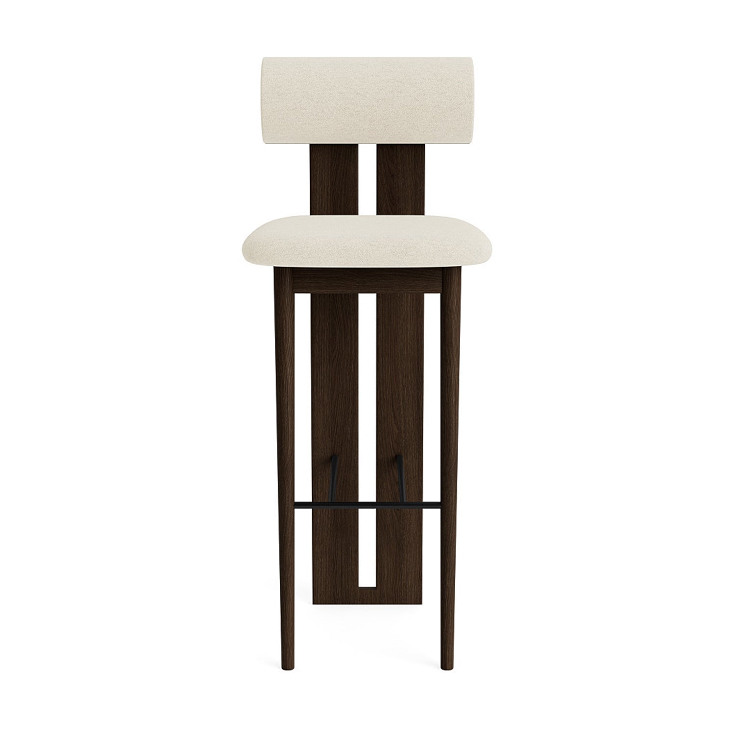 Hippo Bar Chair 75 in dark smoked oak and barnum lana