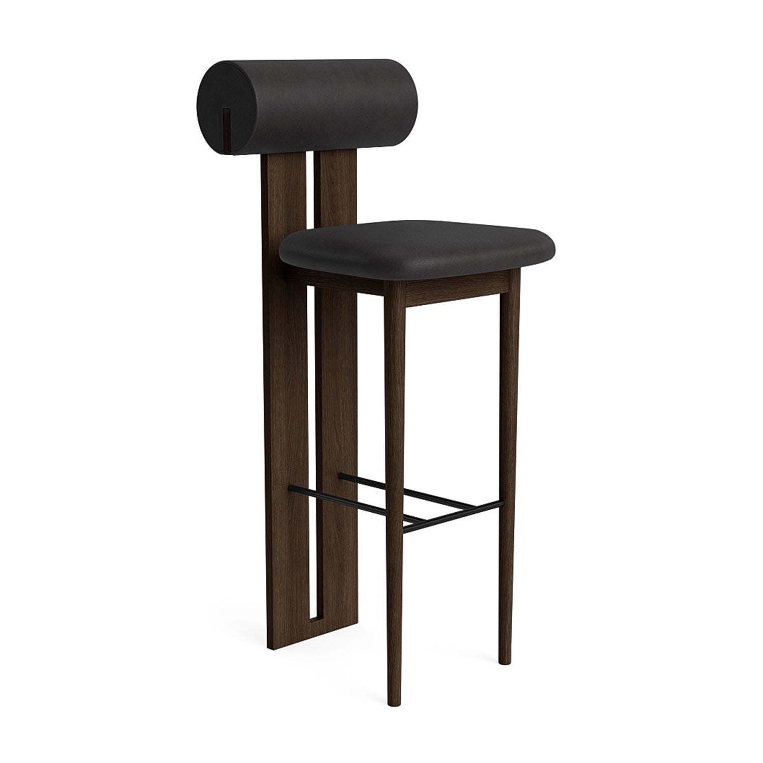 Hippo Bar Chair 75 in dark smoked oak and anthracite