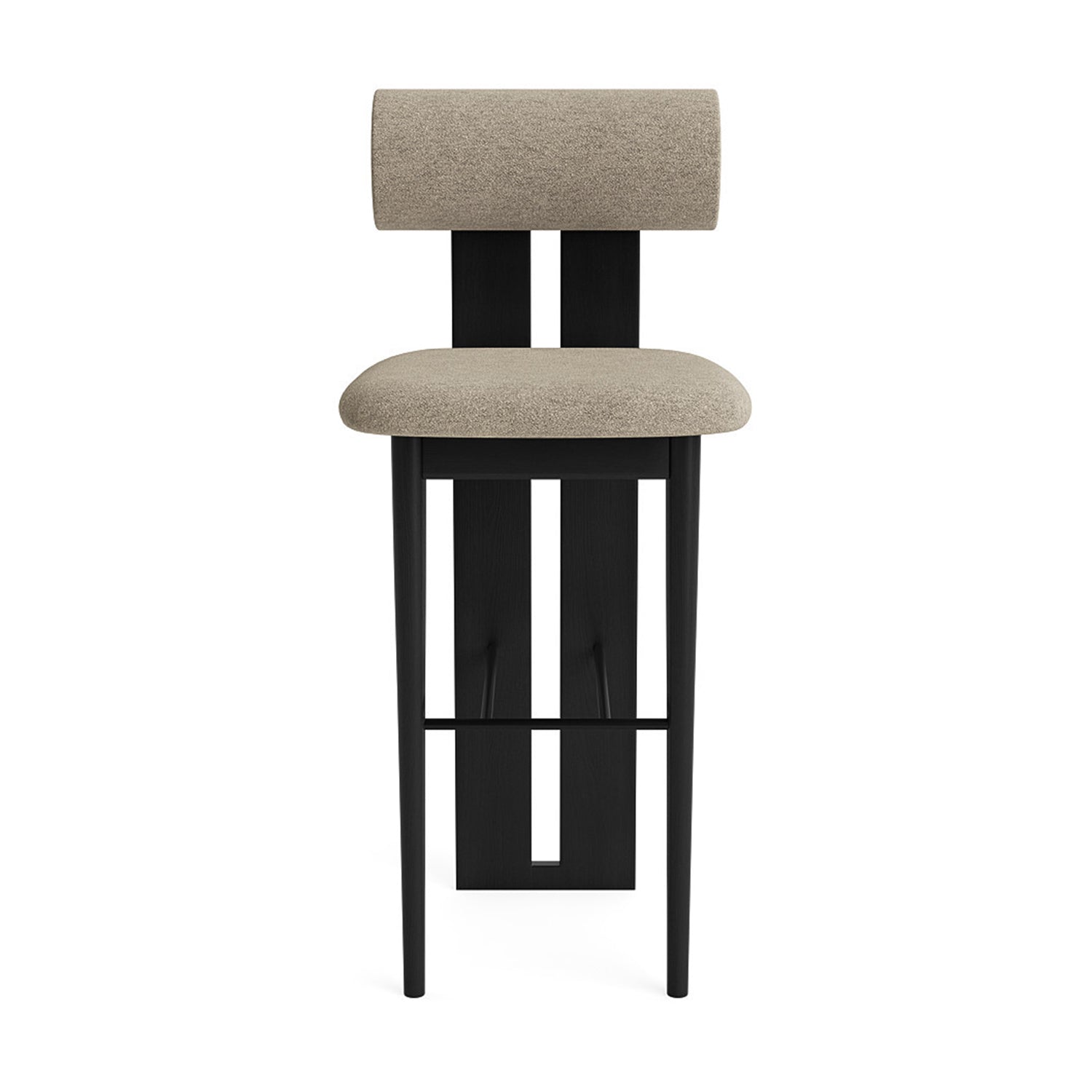 NORR11 Hippo Counter Stool 65 in black oak and barnum hemp fabric