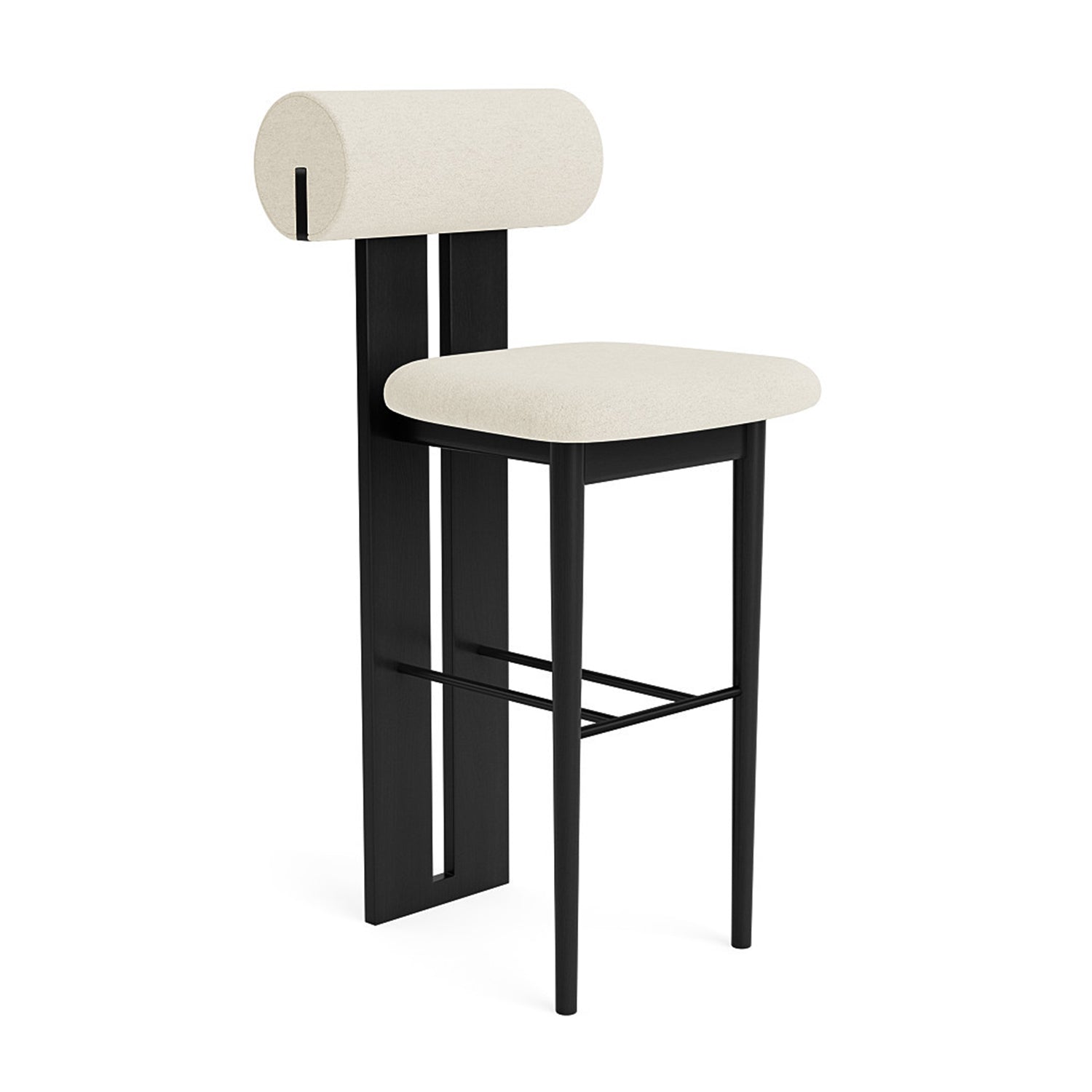 NORR11 Hippo Counter Stool 65 in black oak and barnum lana fabric