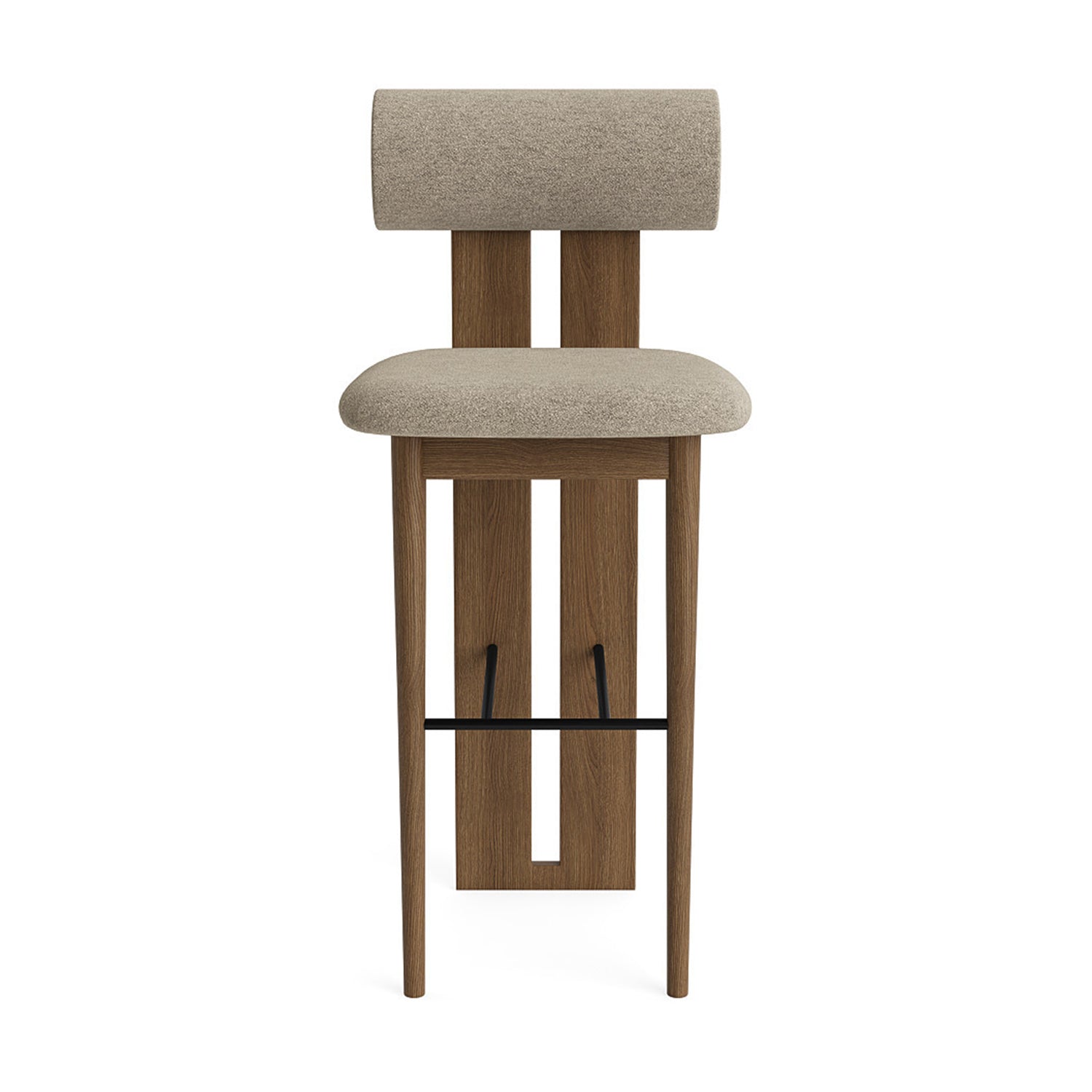 NORR11 Hippo Counter Stool 65 in light smoked oak and barnum hemp fabric