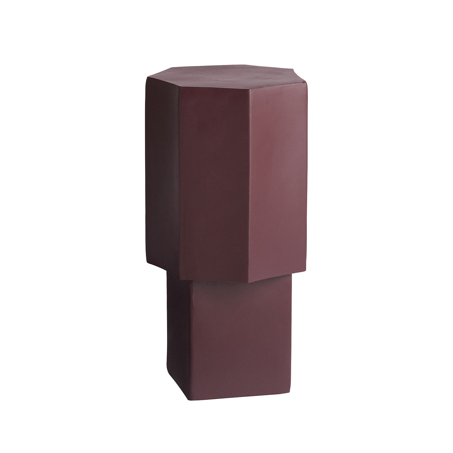 NORR11 Quartz Side Table in maroon