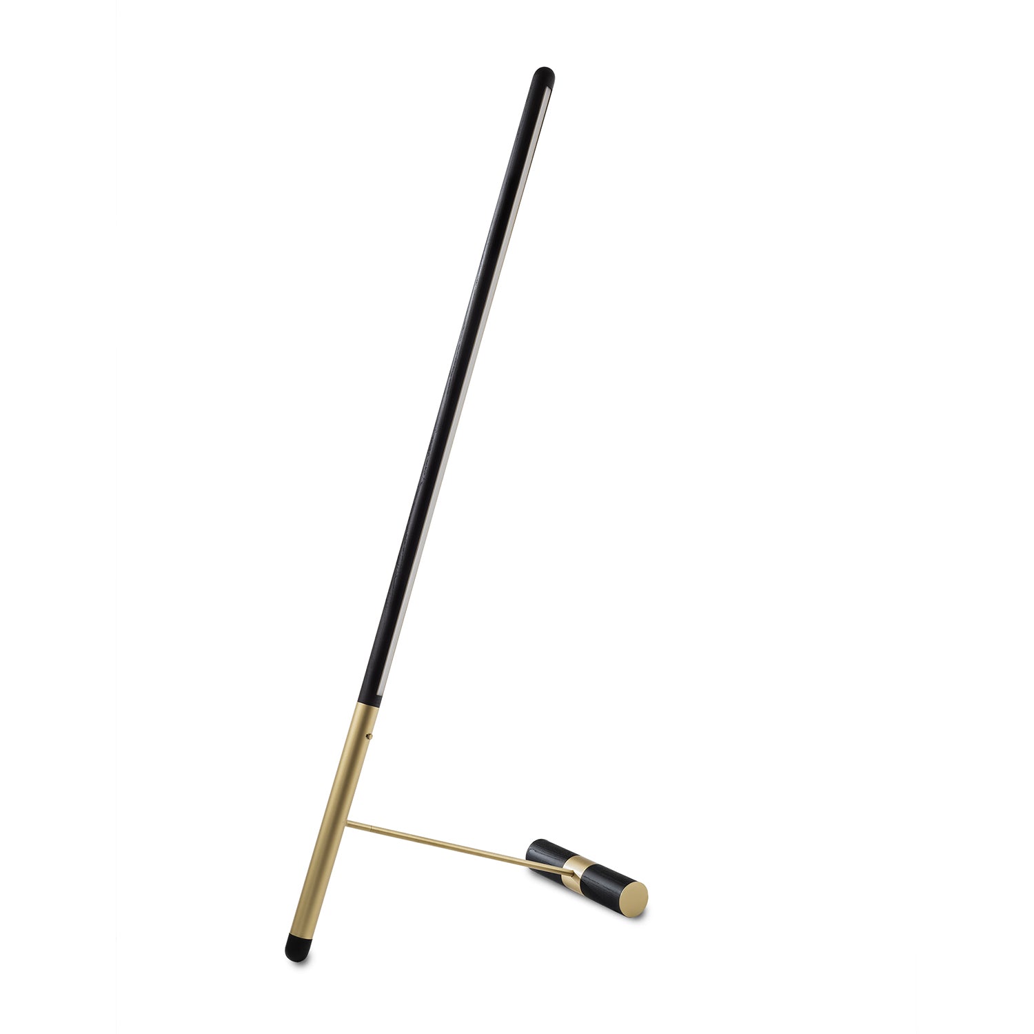 Nomon Linea D Floor Lamp in ash black and brass