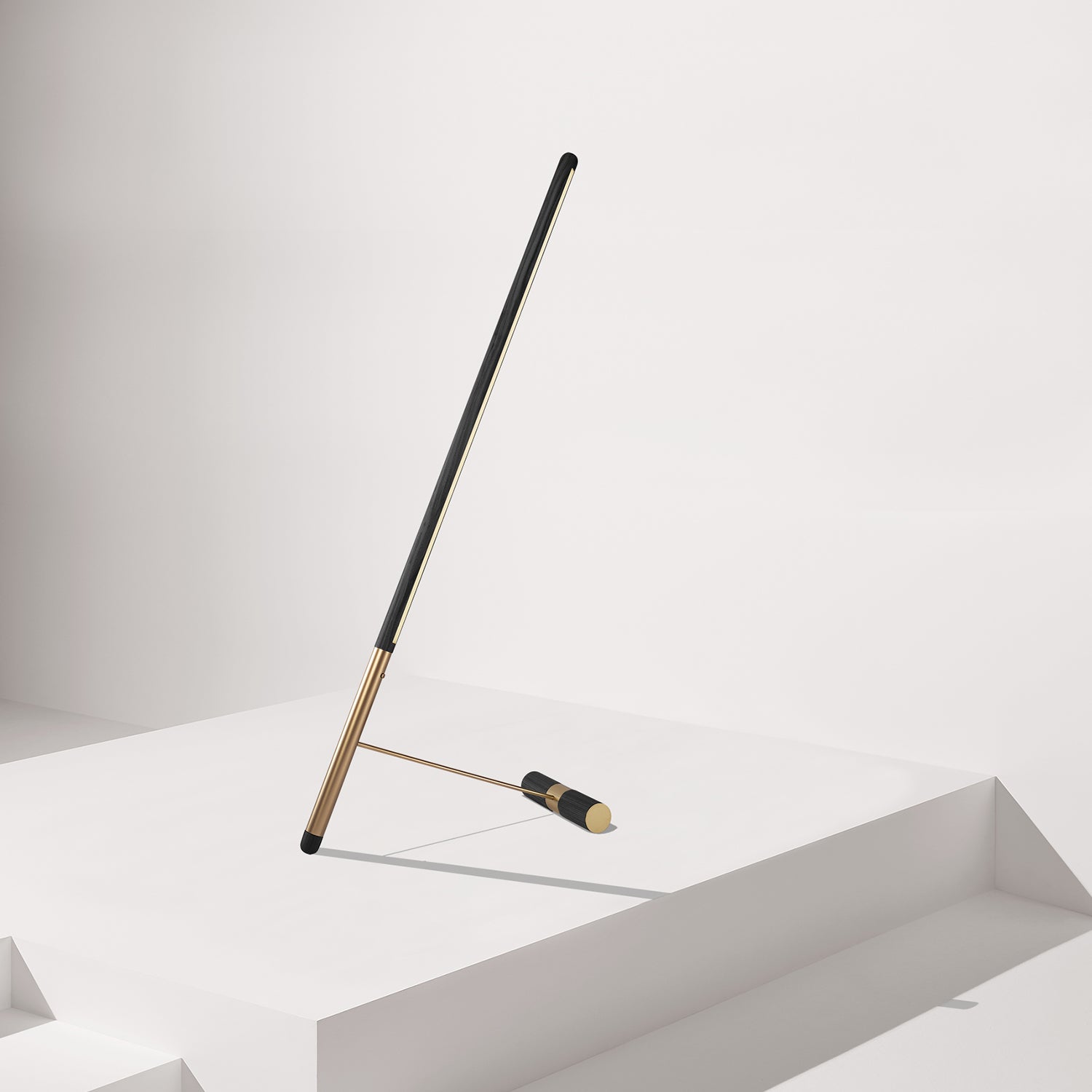 Nomon Linea D Floor Lamp in black ash and brass