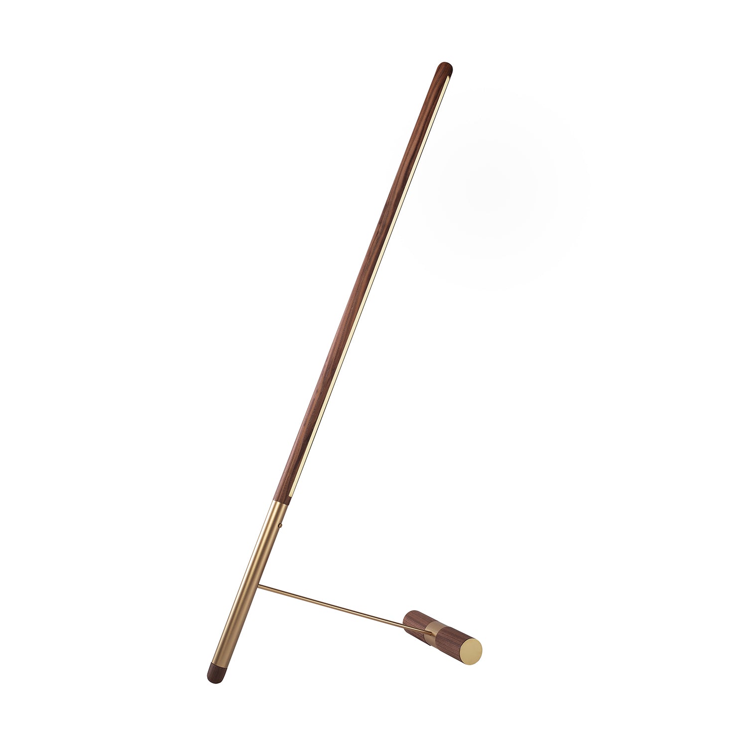 Nomon Linea D Floor Lamp in walnut and brass