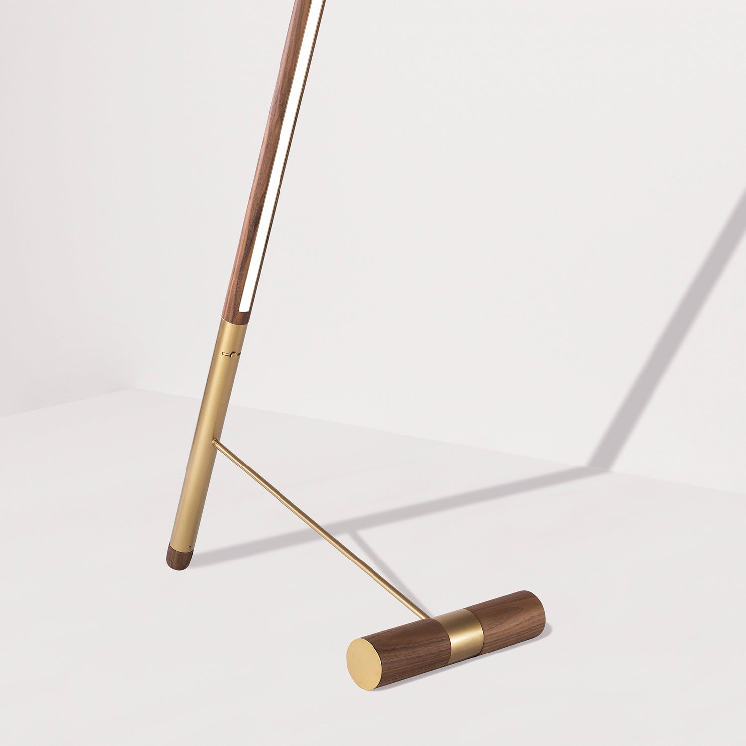 Nomon Linea D Floor Lamp in walnut and brass