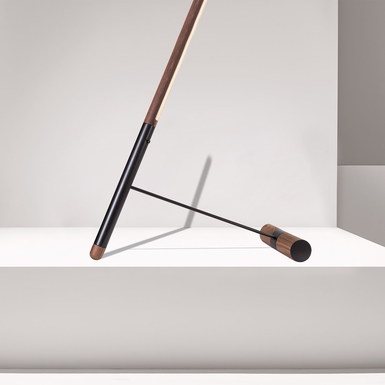 Nomon Linea D Floor Lamp in walnut and graphite