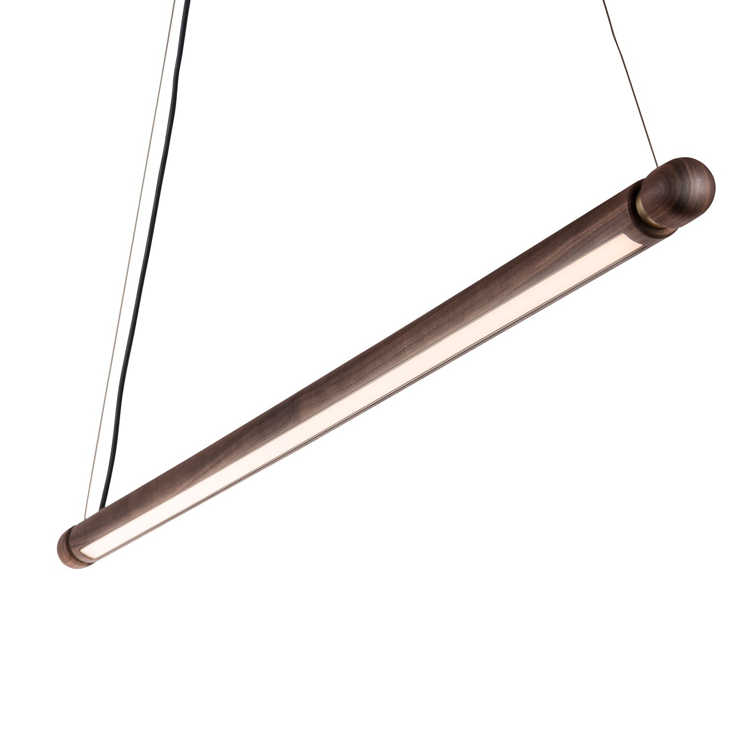 Nomon Linea H Pendant in walnut and brass