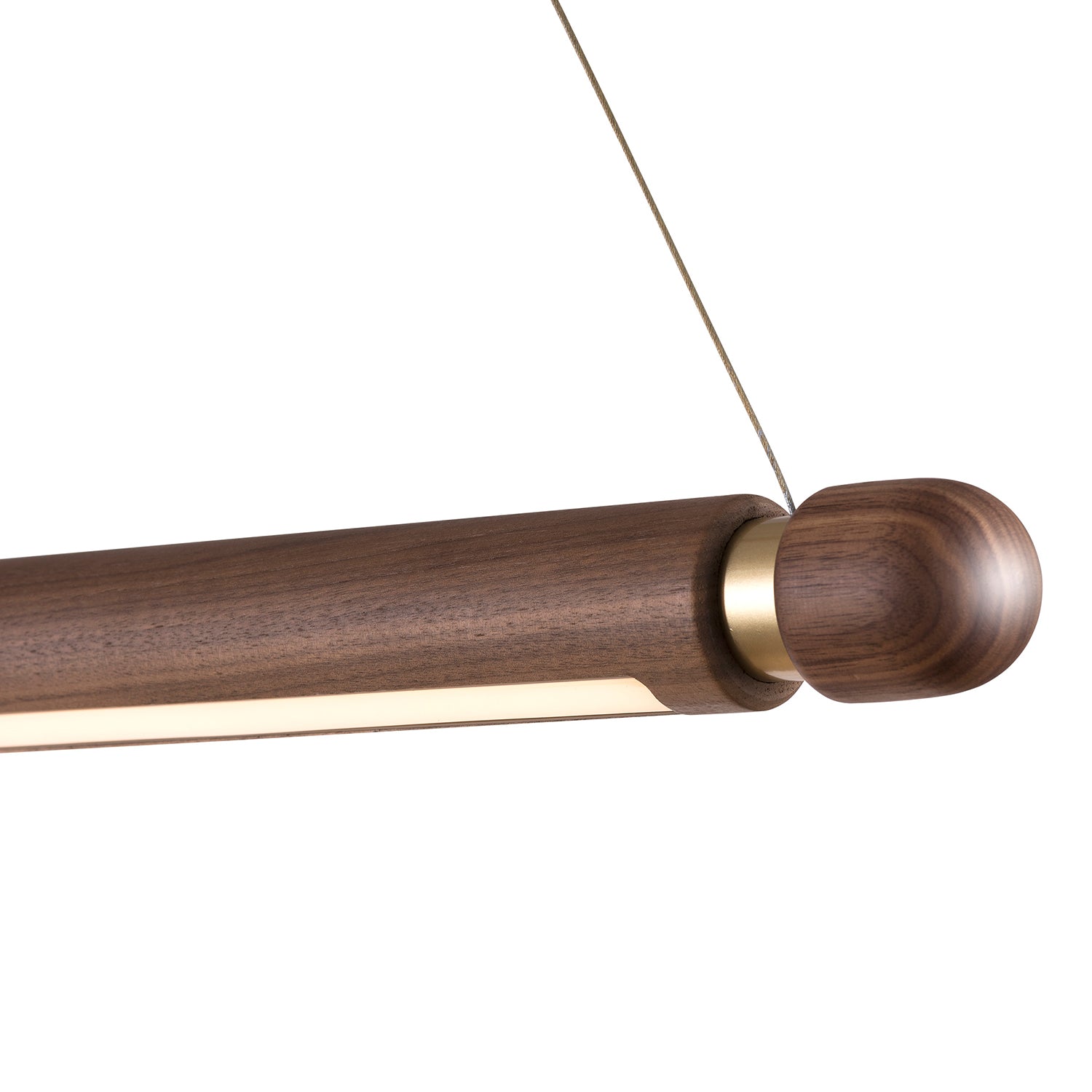 Nomon Linea H Pendant in walnut and brass