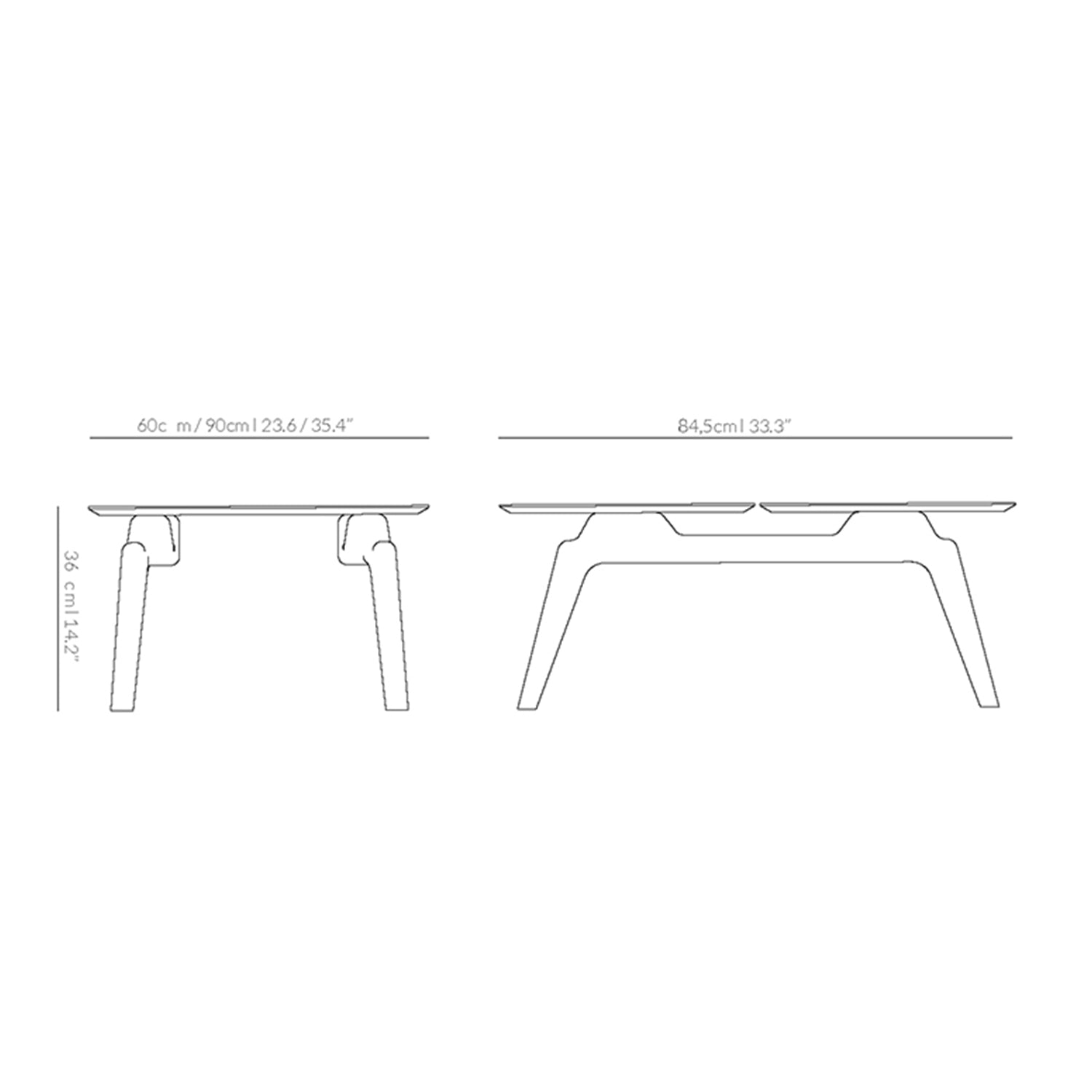 Nomon Mesa Mixta Duo Coffee Table measurements