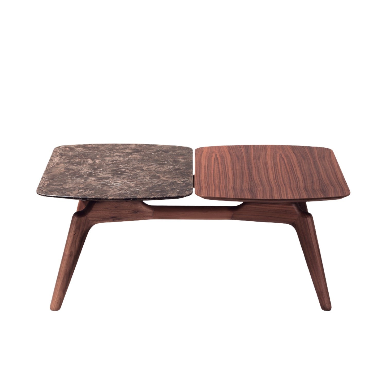 Nomon Mesa Mixta Duo Coffee Table in walnut and emperador marble