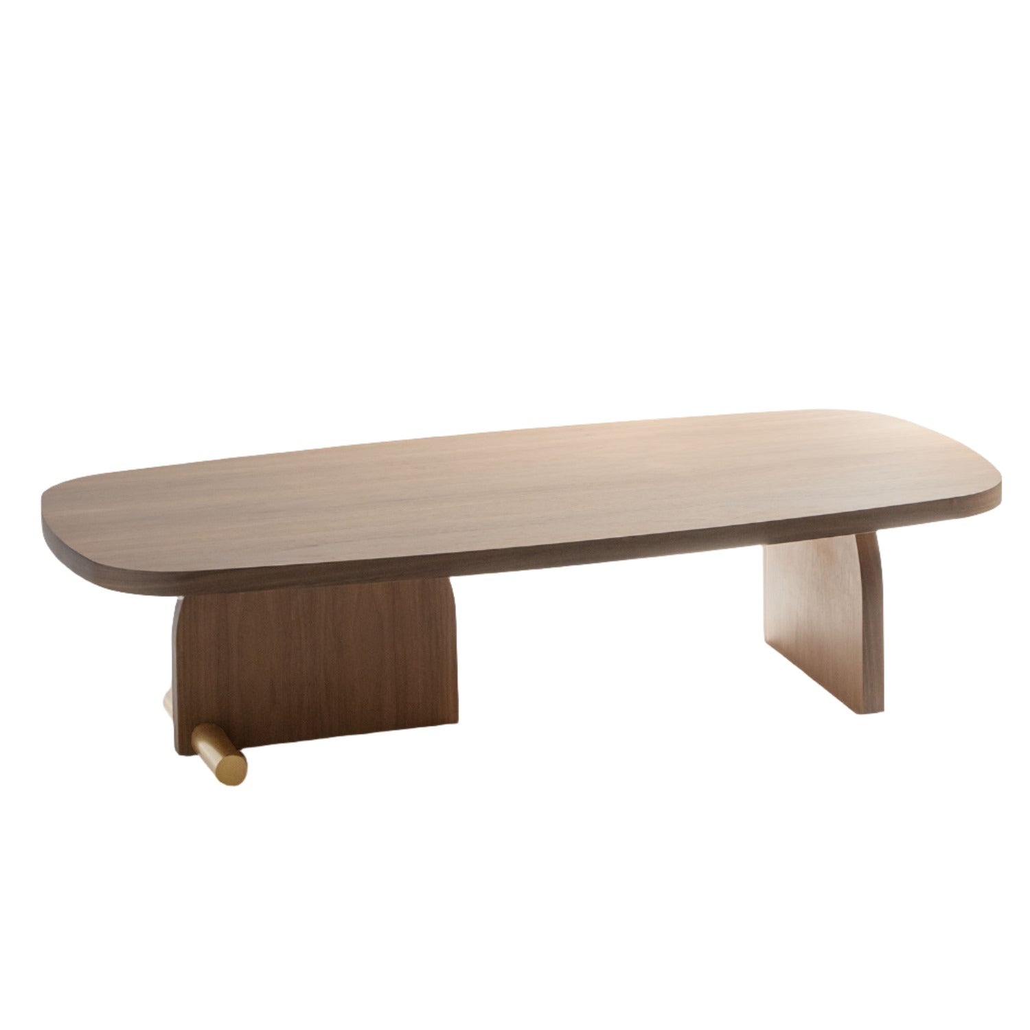 Nomon Nova coffee table in walnut and gold