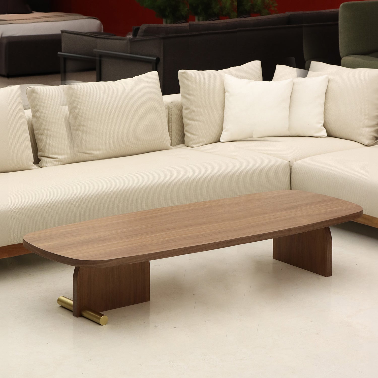 Nomon Nova coffee table in walnut and gold ambience image