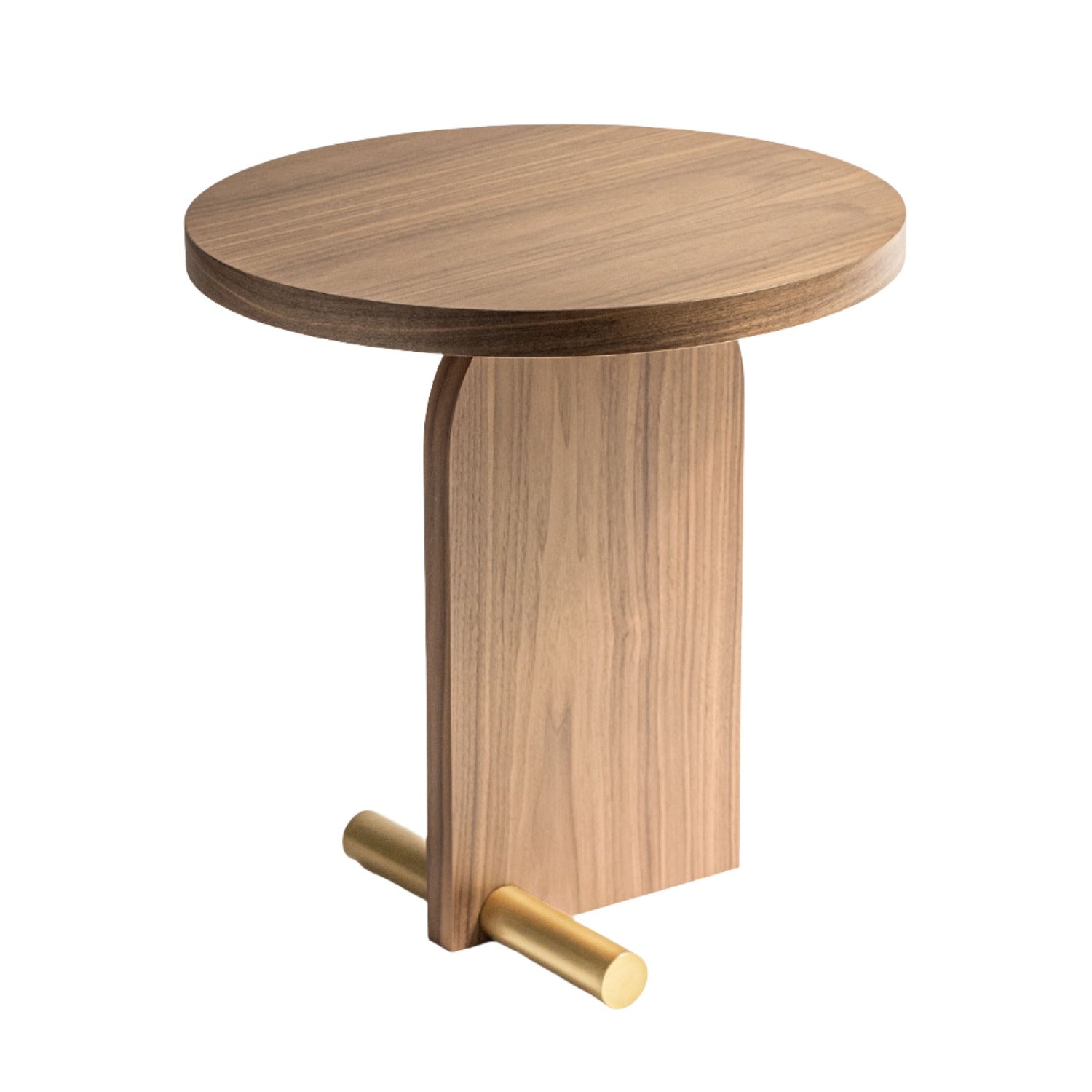 Nomon Side Table 48cm in walnut and brass