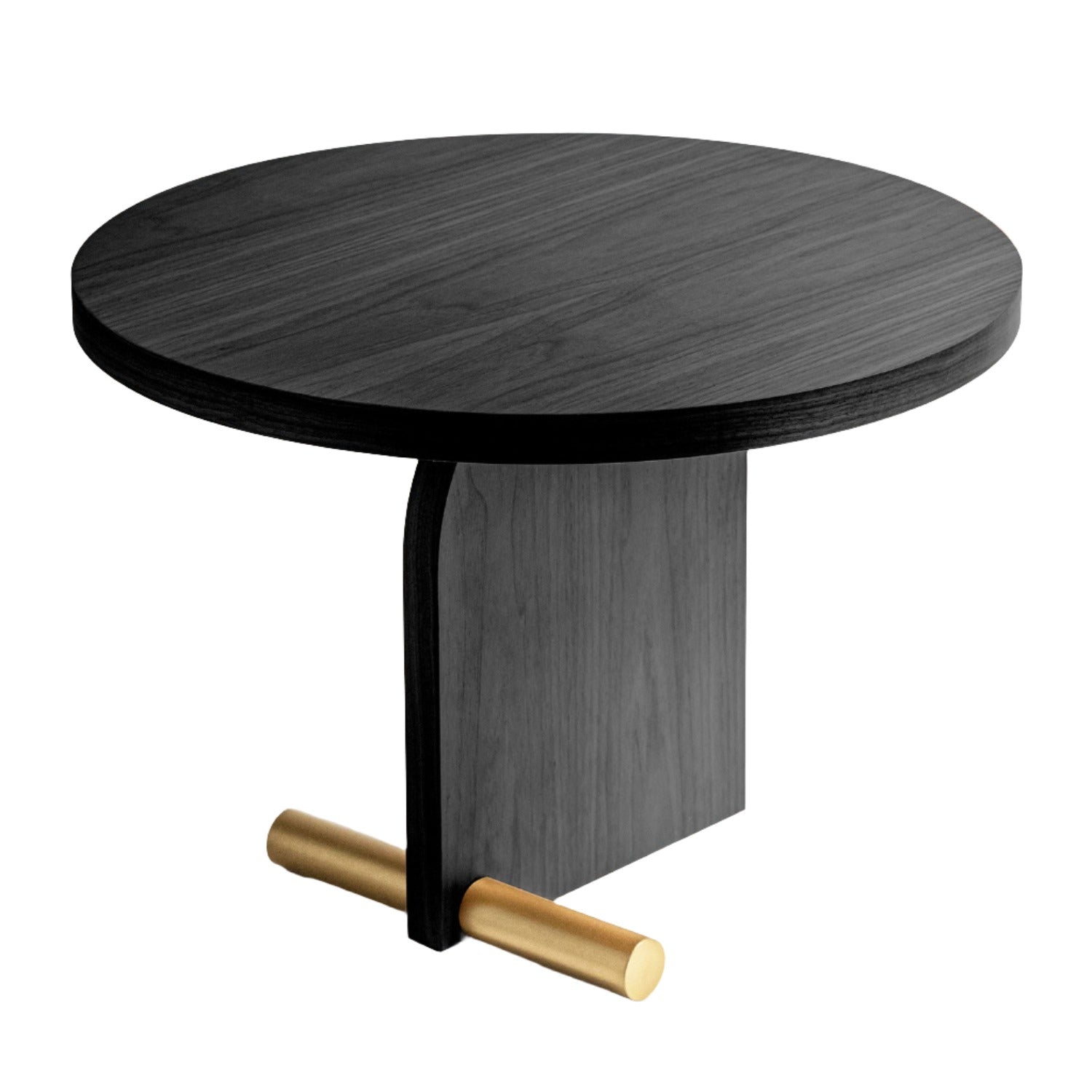 Nomon Side Table 59cm in black ash and brass