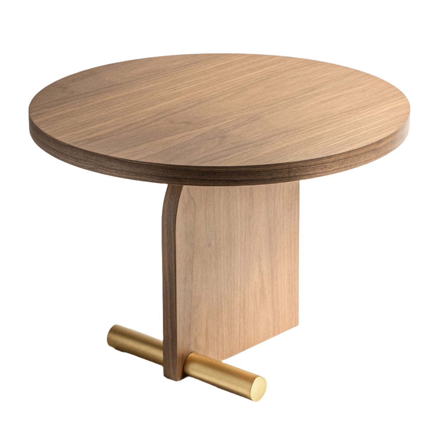 Nomon Side Table 59cm in walnut and brass