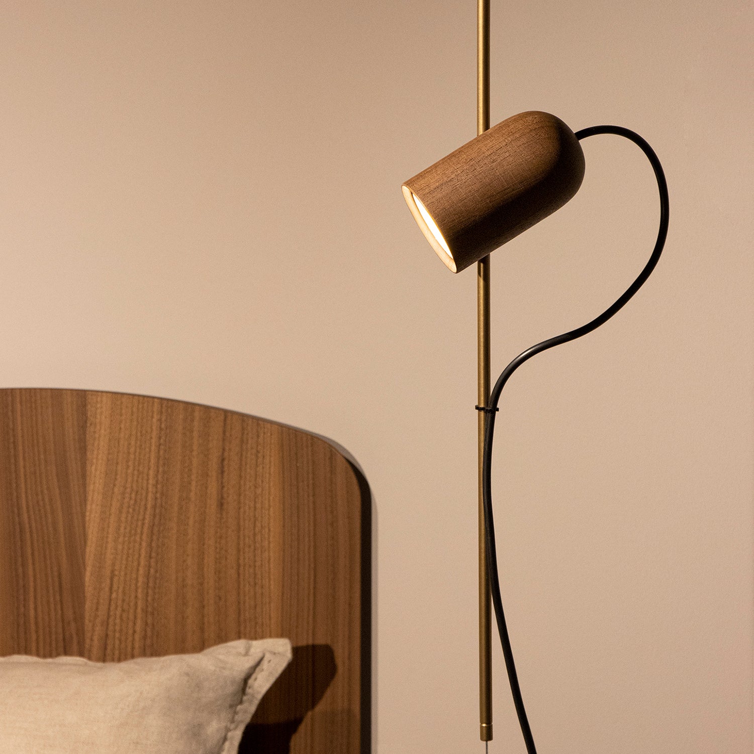 Nomon Onfa Pendant Lamp in walnut and brass