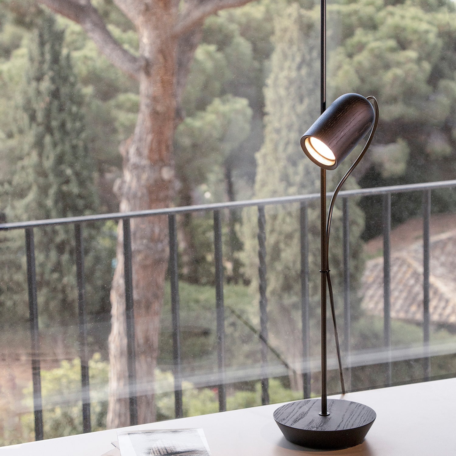 Nomon Sombremesa Table Lamp in blac ash and graphite