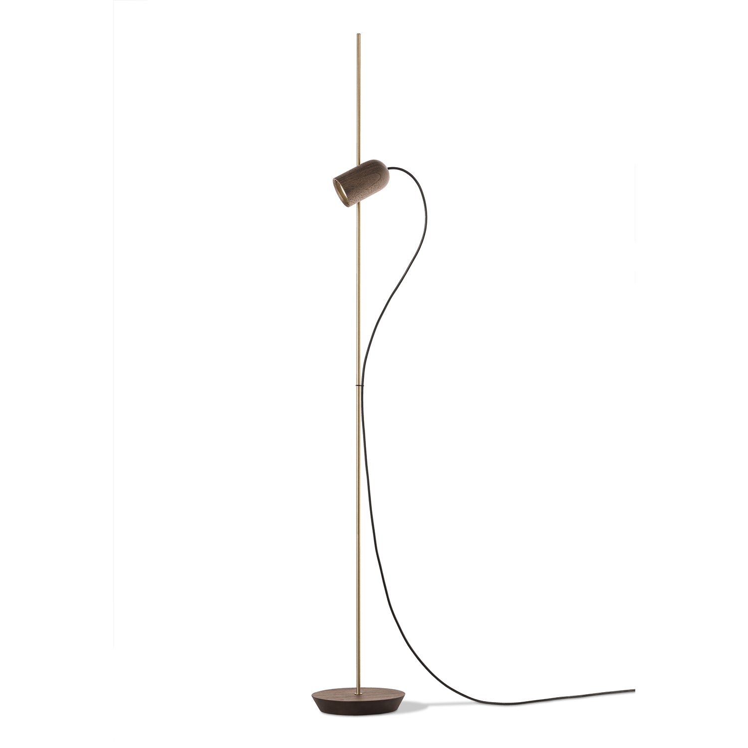 Nomon Onfa Suelo Floor Lamp in walnut and brass