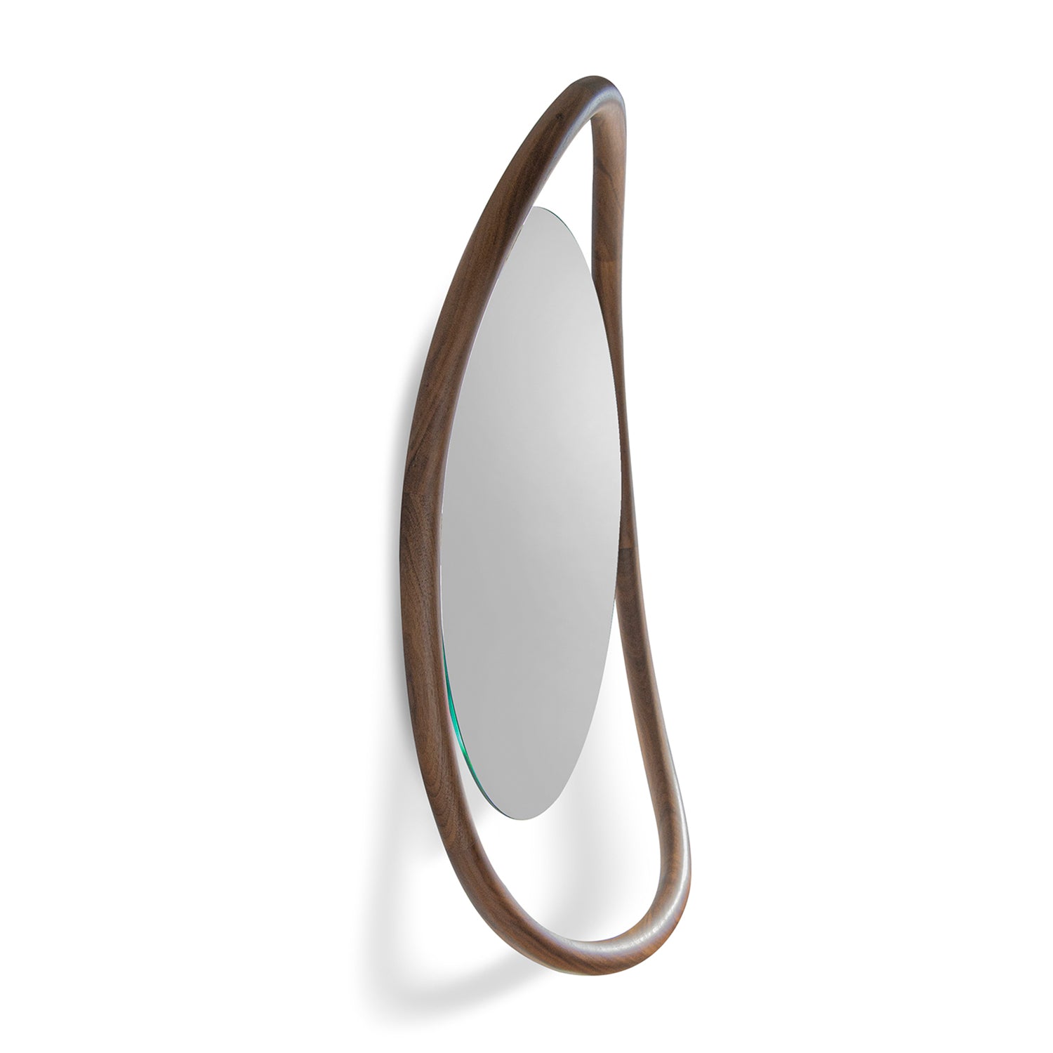 Nomon Espejo Unut Round Mirror in walnut