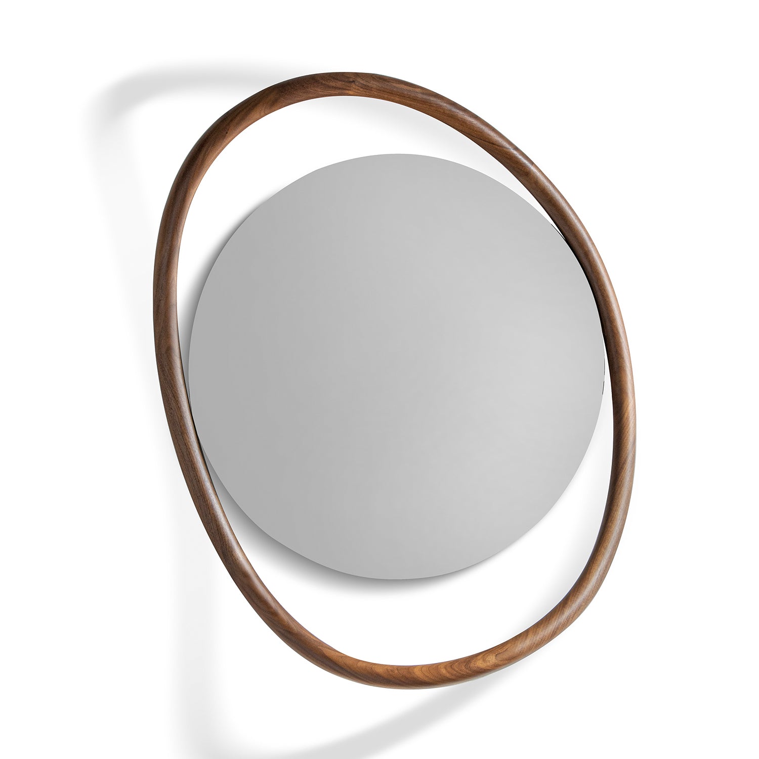 Nomon Espejo Unut Round Mirror in walnut