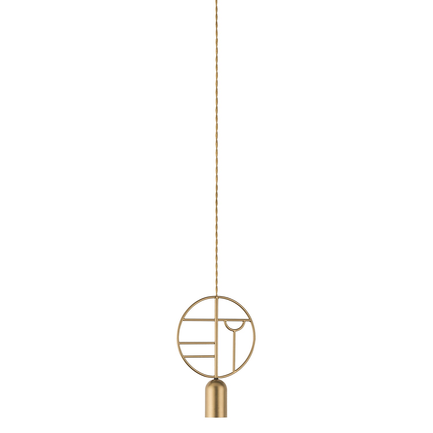 Nomon Wooden Dots Pendant Lamp in brass configuration 1