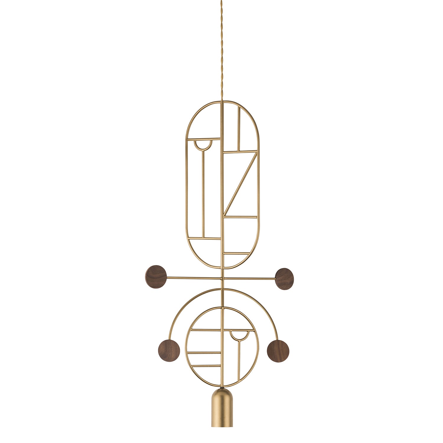 Nomon Wooden Dots Pendant Lamp in brass configuration 10