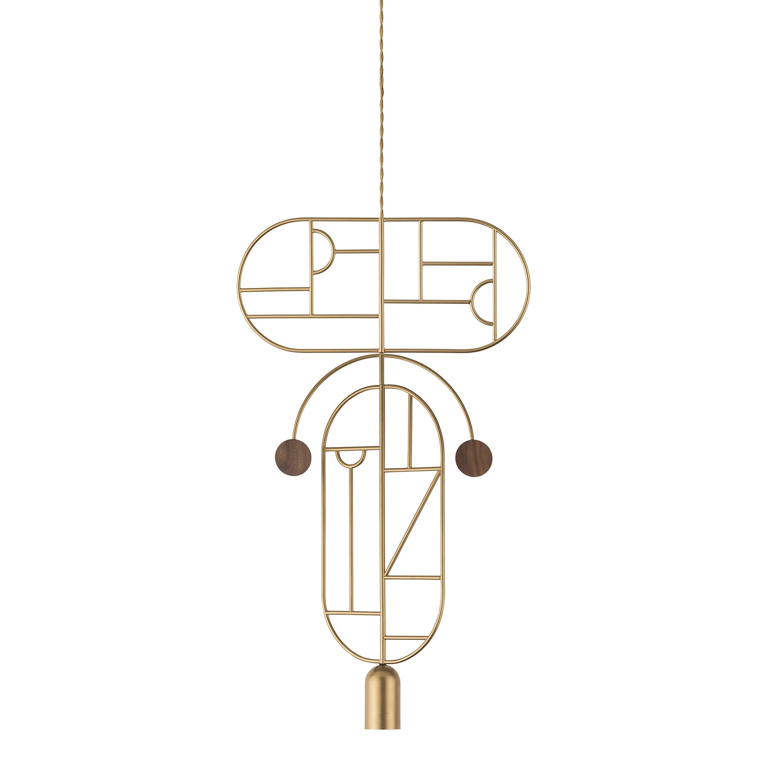 Nomon Wooden Dots Pendant Lamp in brass configuration 11