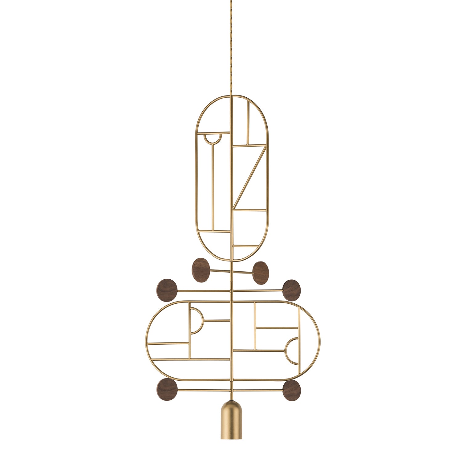 Nomon Wooden Dots Pendant Lamp in brass configuration 12