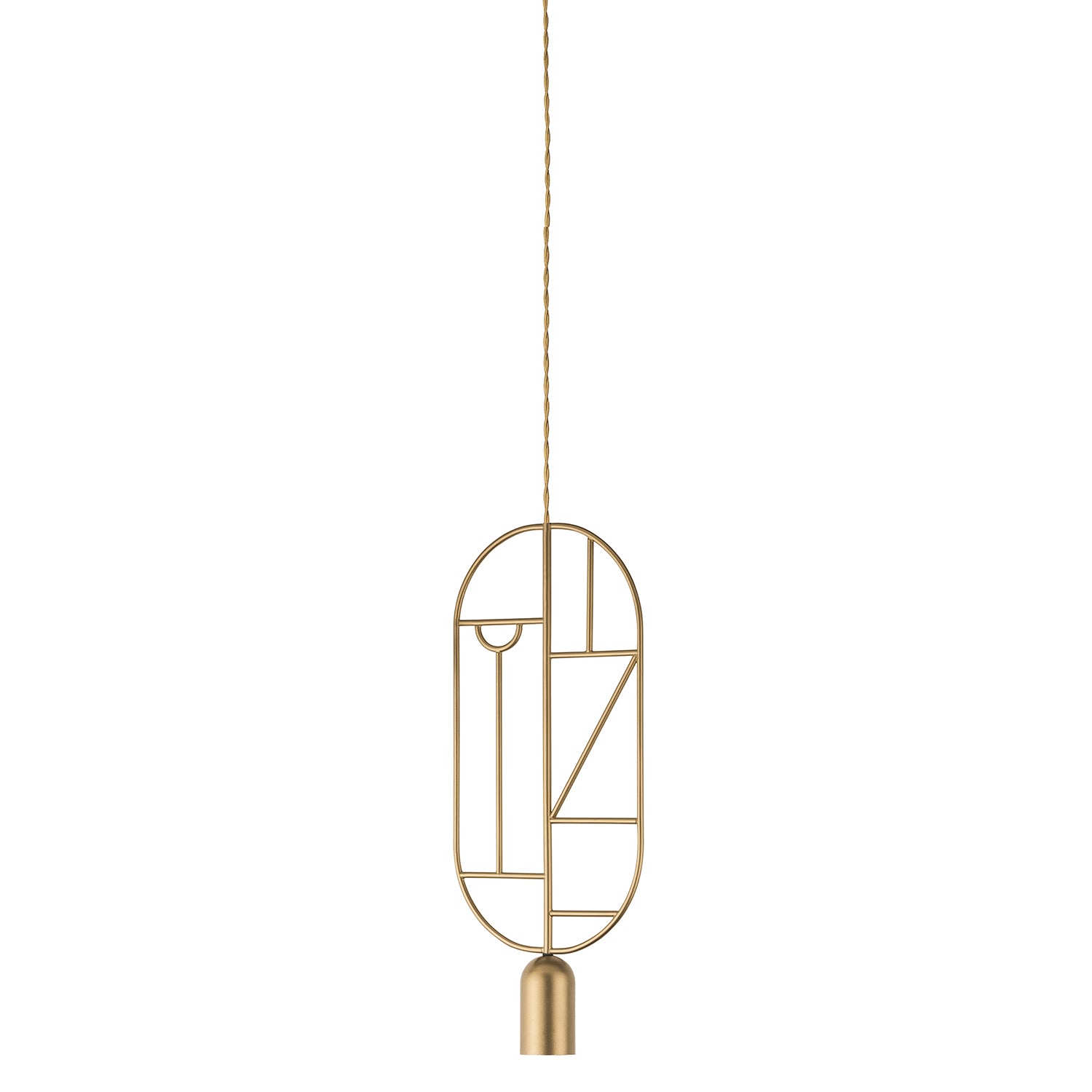 Nomon Wooden Dots Pendant Lamp in brass configuration 2