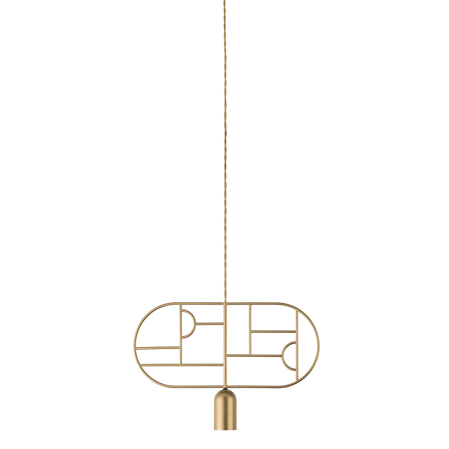 Nomon Wooden Dots Pendant Lamp in brass configuration 3