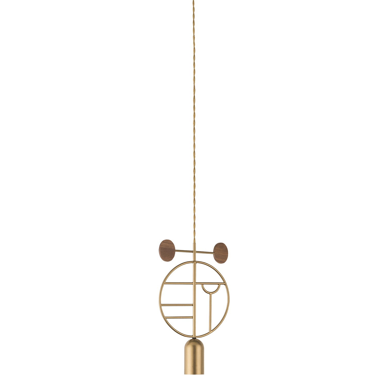 Nomon Wooden Dots Pendant Lamp in brass configuration 4