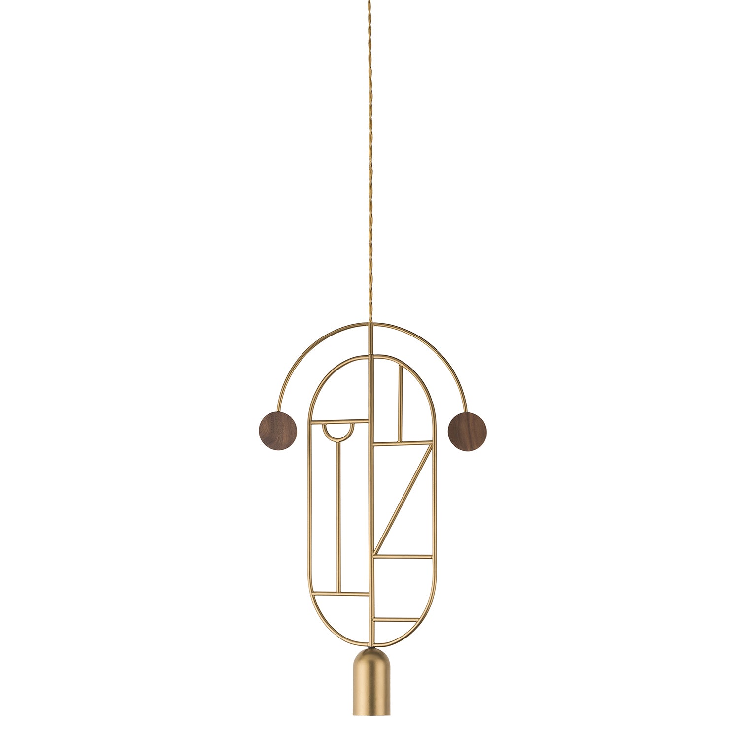 Nomon Wooden Dots Pendant Lamp in brass configuration 5