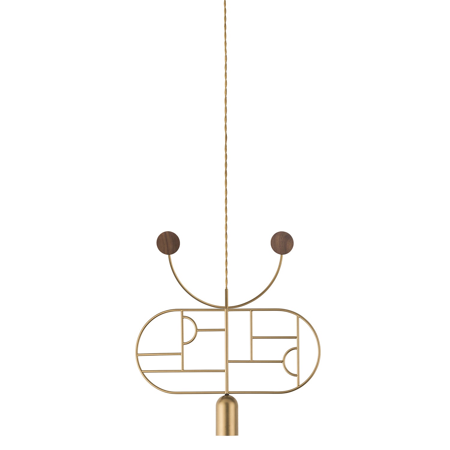 Nomon Wooden Dots Pendant Lamp in brass configuration 6