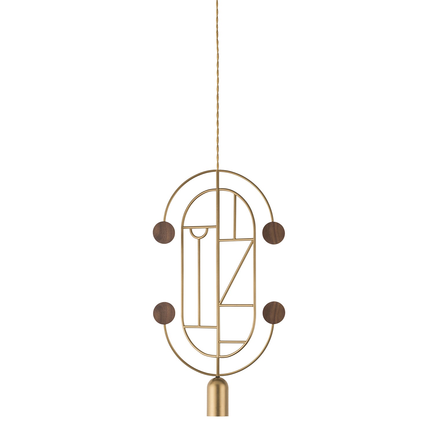 Nomon Wooden Dots Pendant Lamp in brass configuration 7