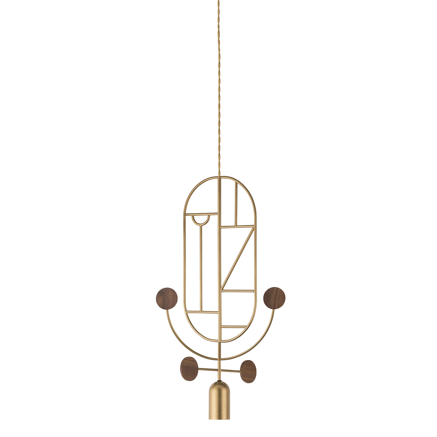 Nomon Wooden Dots Pendant Lamp in brass configuration 8