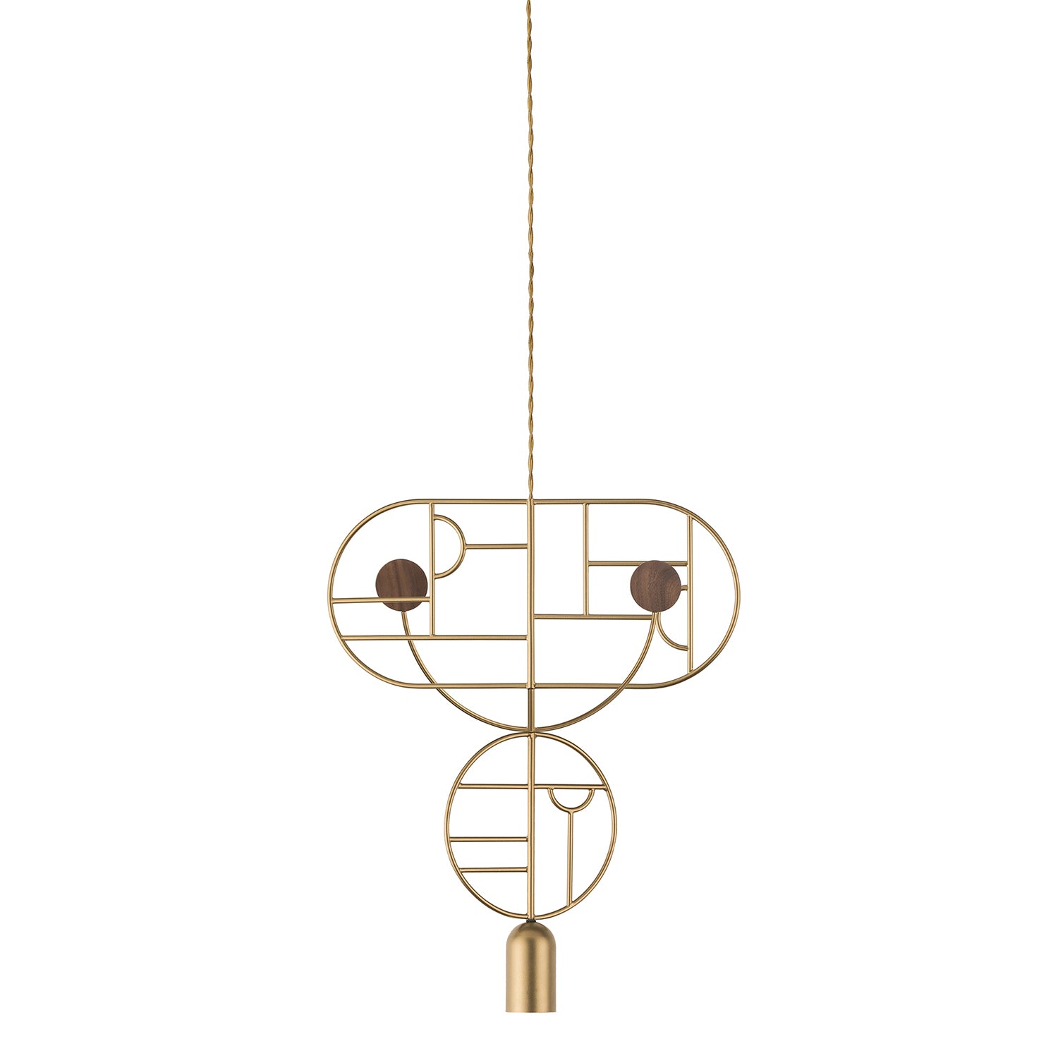 Nomon Wooden Dots Pendant Lamp in brass configuration 9