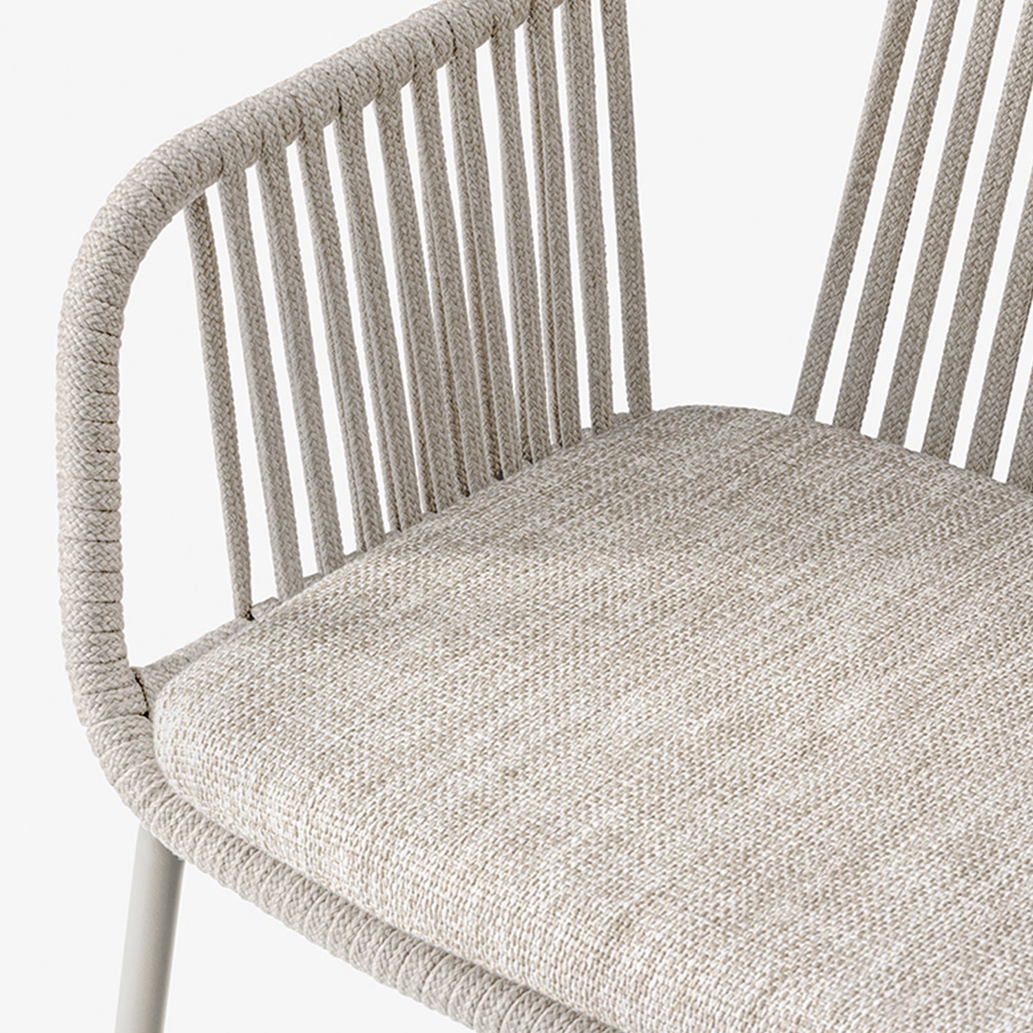 detail image of Pedrali Babila Twist outdoor dining chair with seat cushion in beige