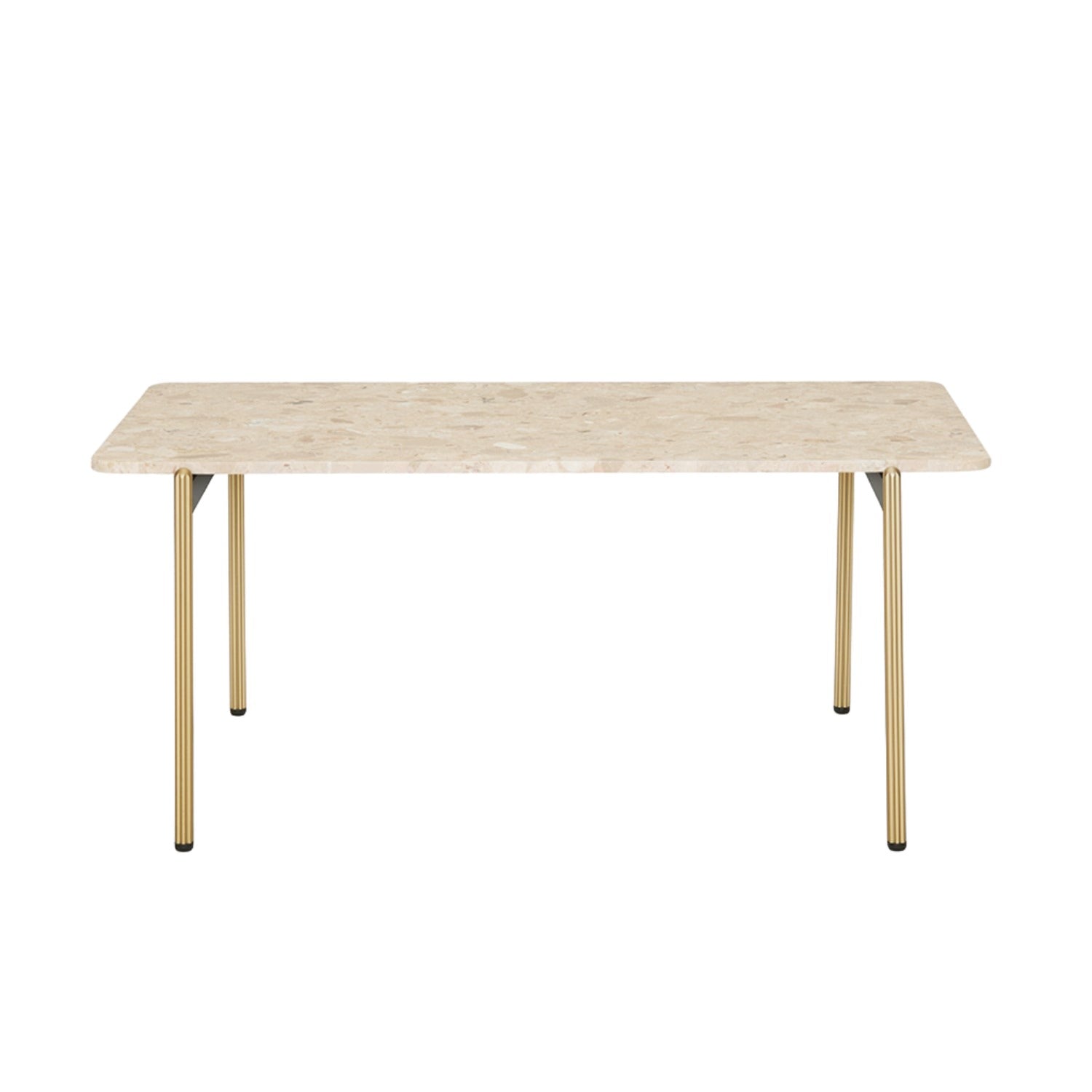 Pedrali Blume coffee side table in composite marble and brass legs