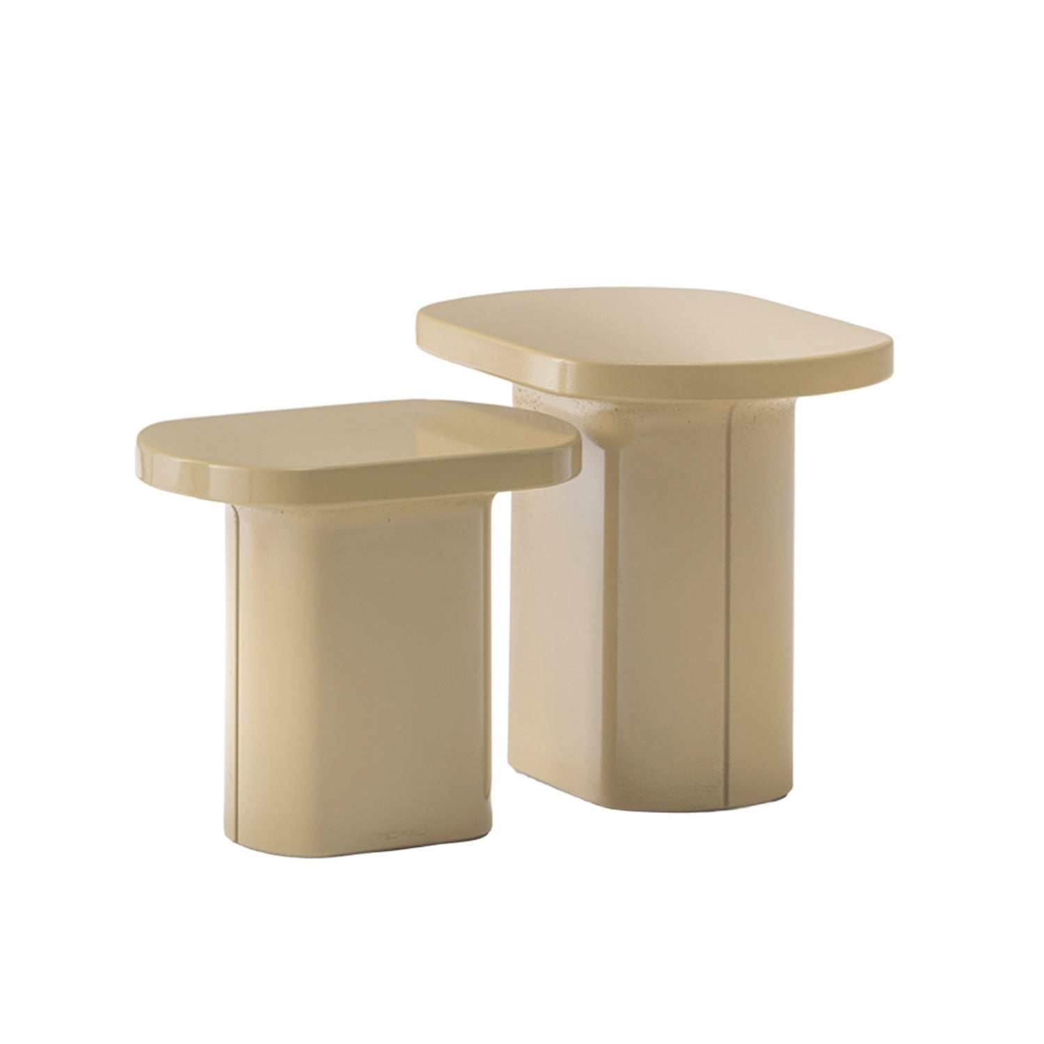 Pedrali Caementum side tables in beige