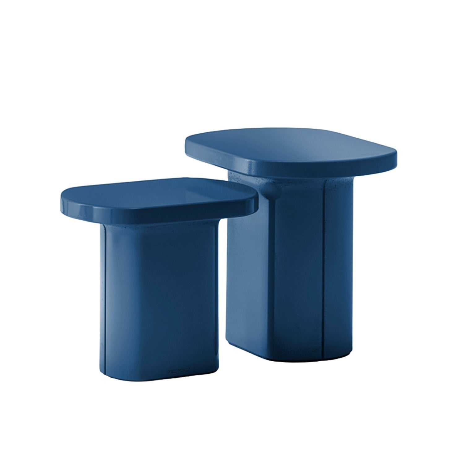 Pedrali Caementum side tables in blue