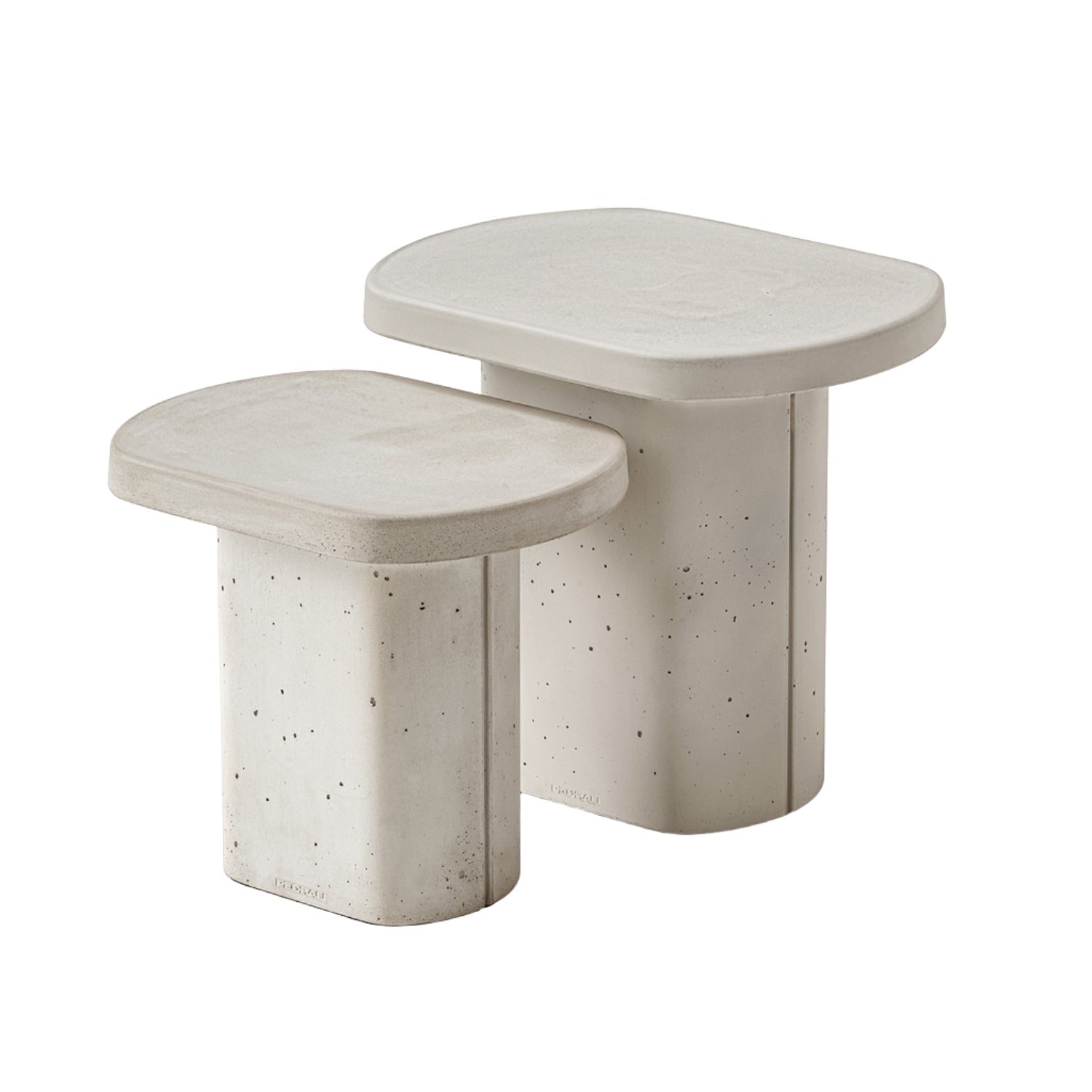 Pedrali Caementum side tables in light grey