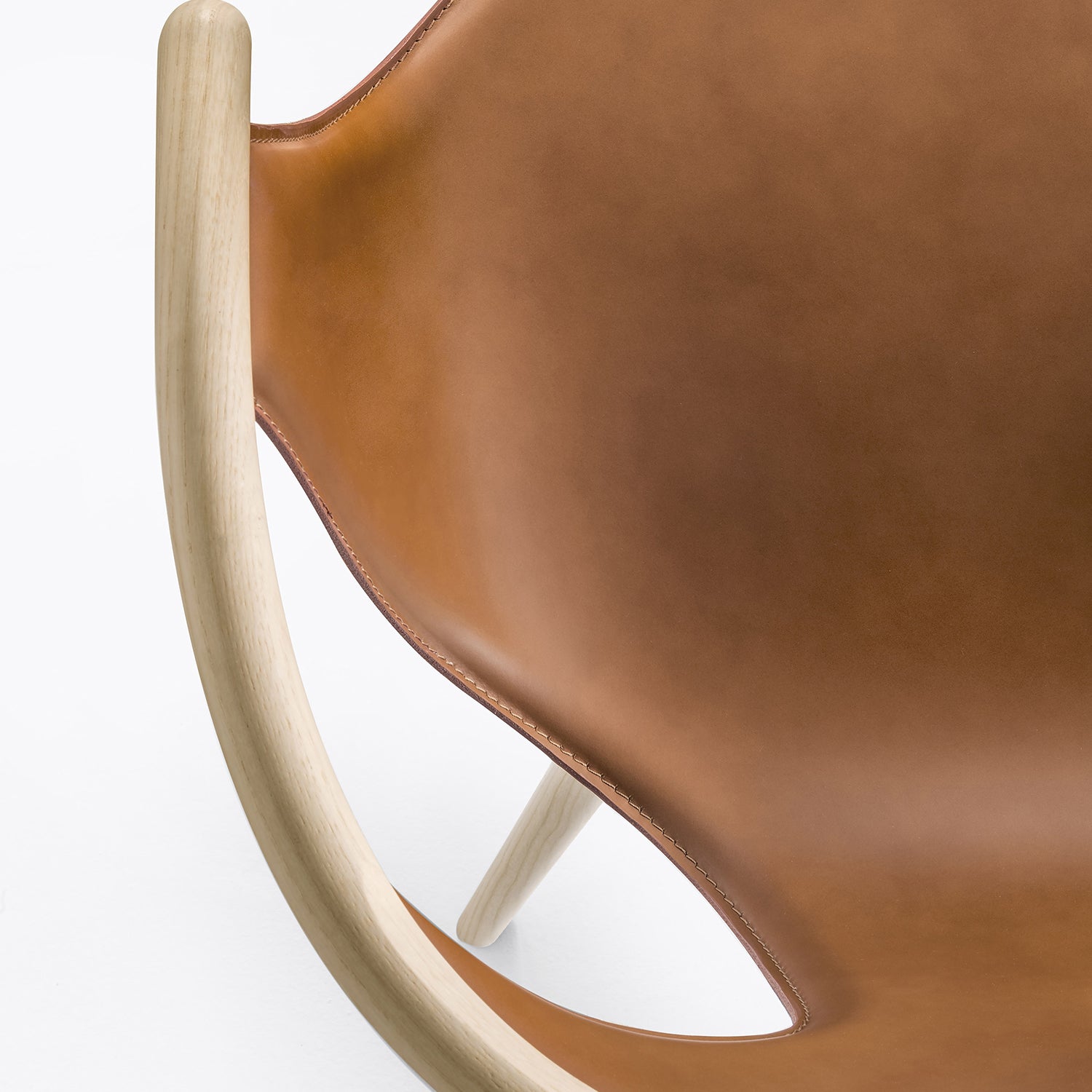 Pedrali Fox 3727 Dining Chair in brown leather detail