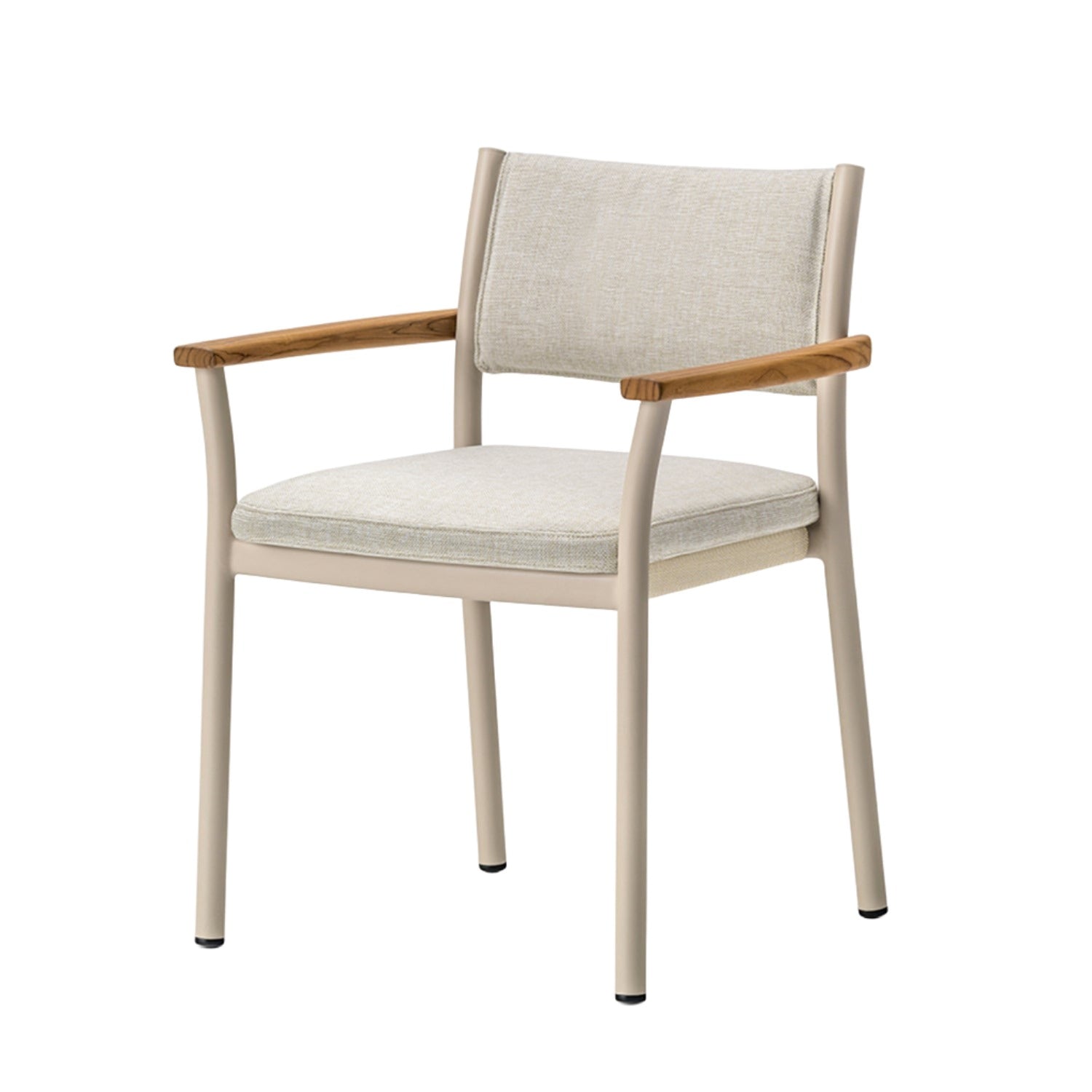 Pedrali 3694+3694.5 outdoor dining chair in beige frame and grey upholstery