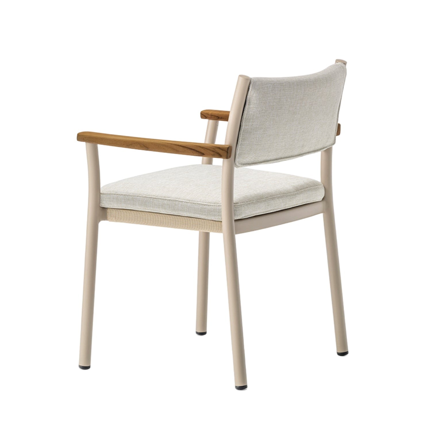 Pedrali 3694+3694.5 outdoor dining chair in beige frame and grey upholstery