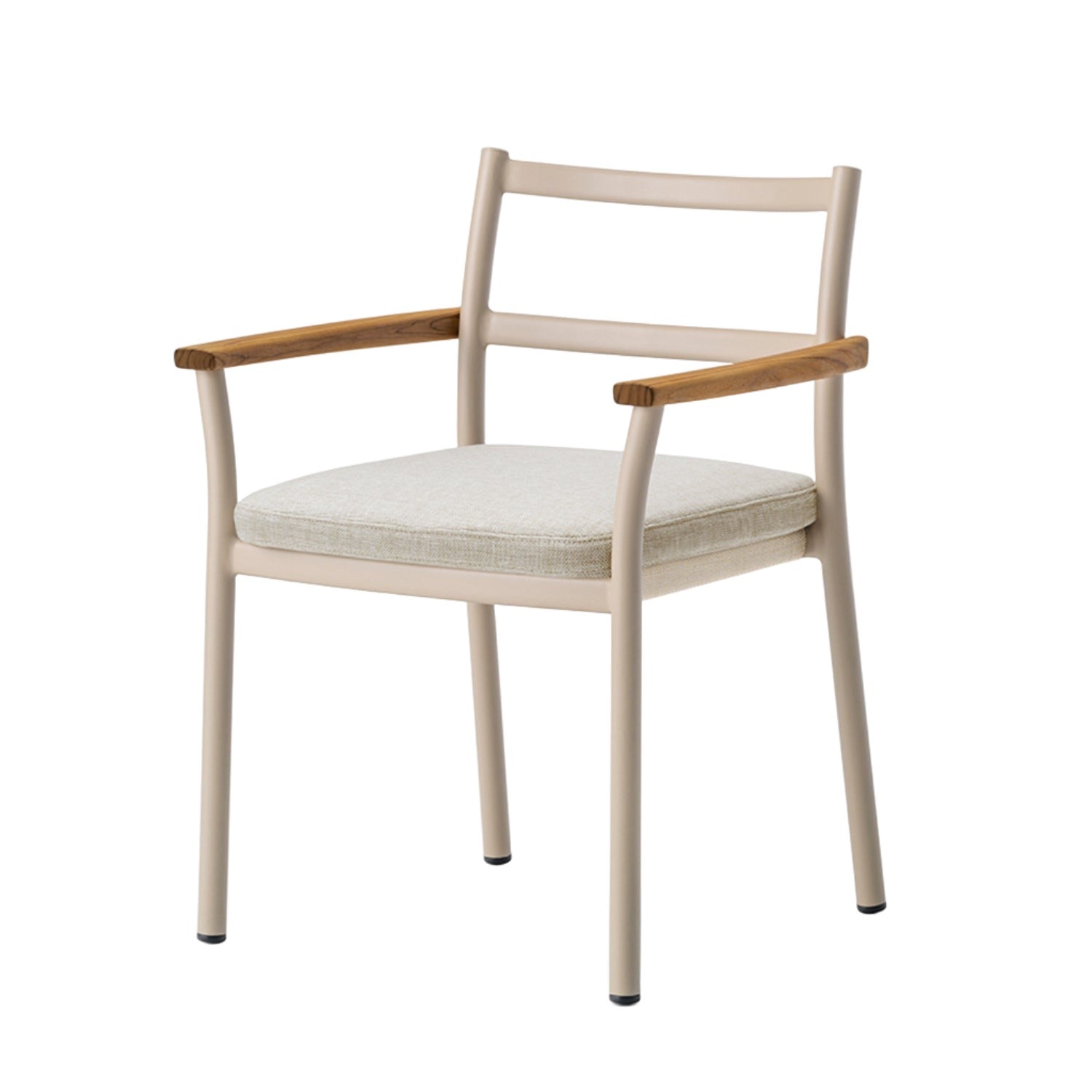 Pedrali 3694 outdoor dining chair in beige frame and grey upholstery