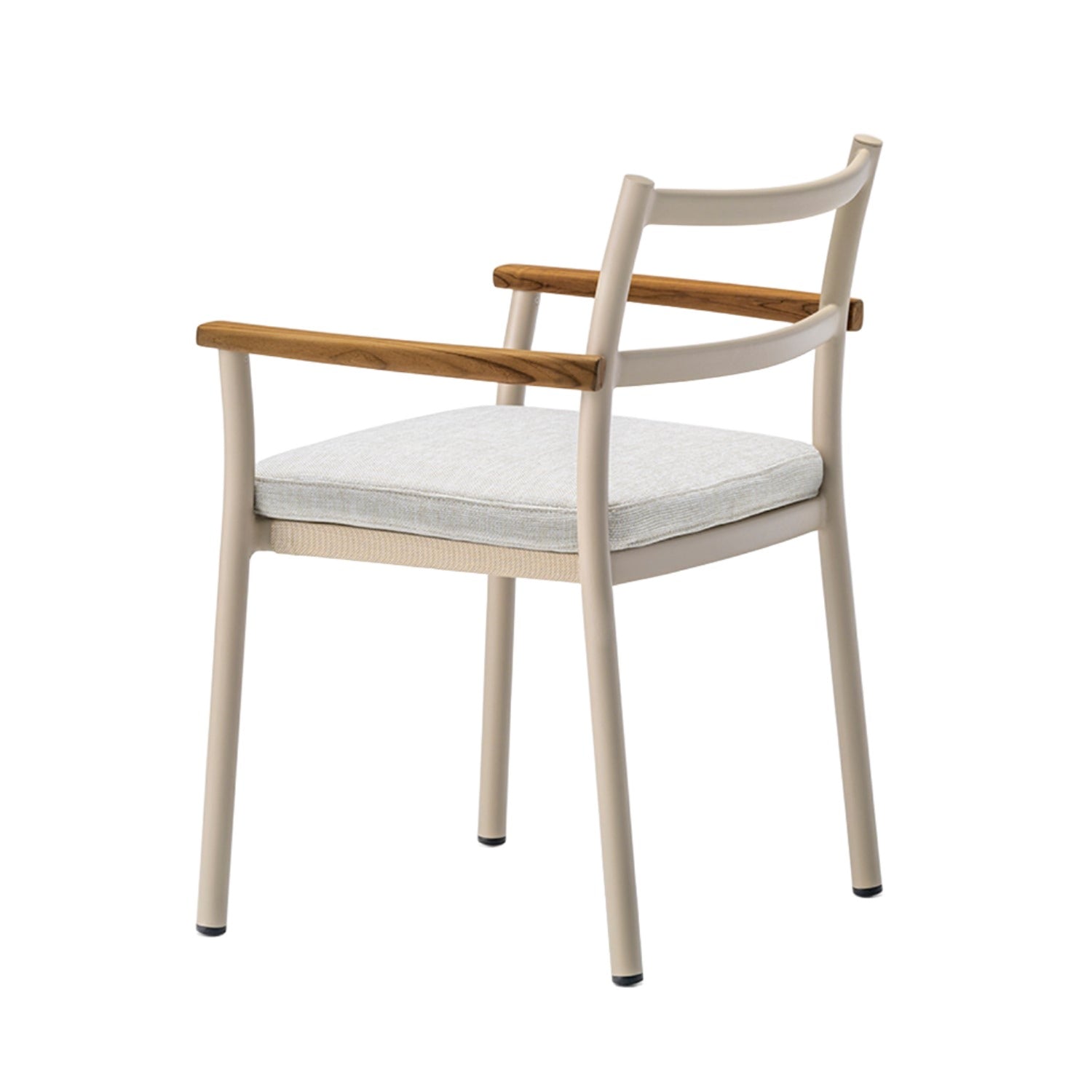 Pedrali 3694 outdoor dining chair in beige frame and grey upholstery