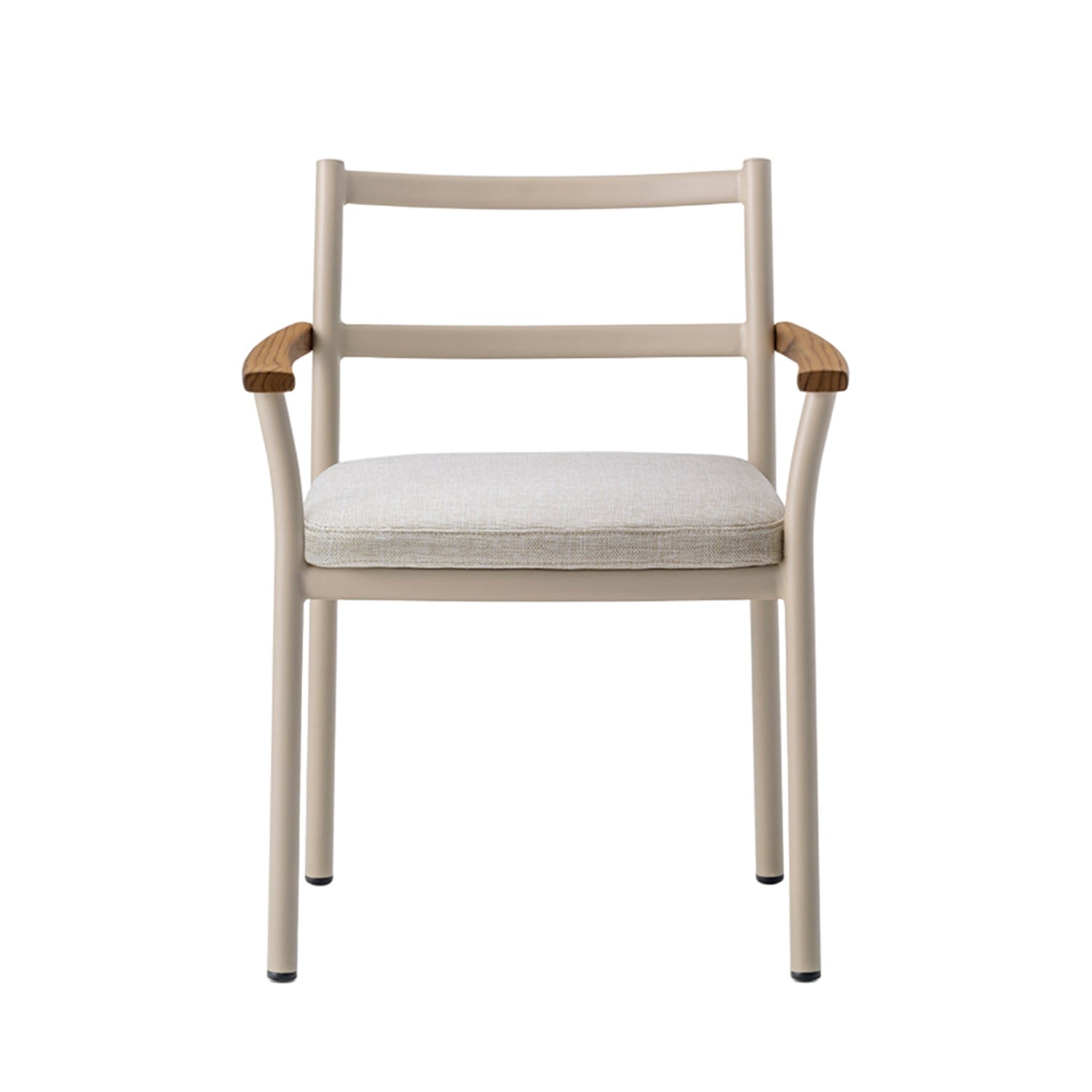 Pedrali 3694 outdoor dining chair in beige frame and grey upholstery