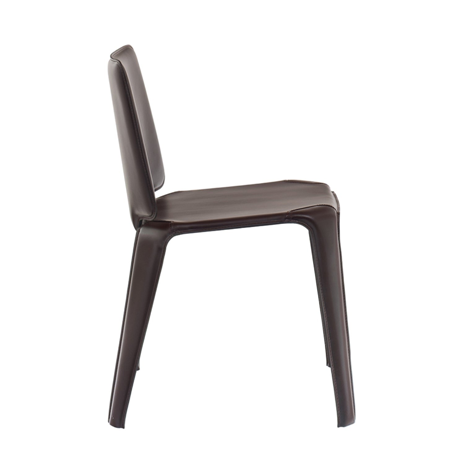 Pedrali Mood dining leather chair in brown