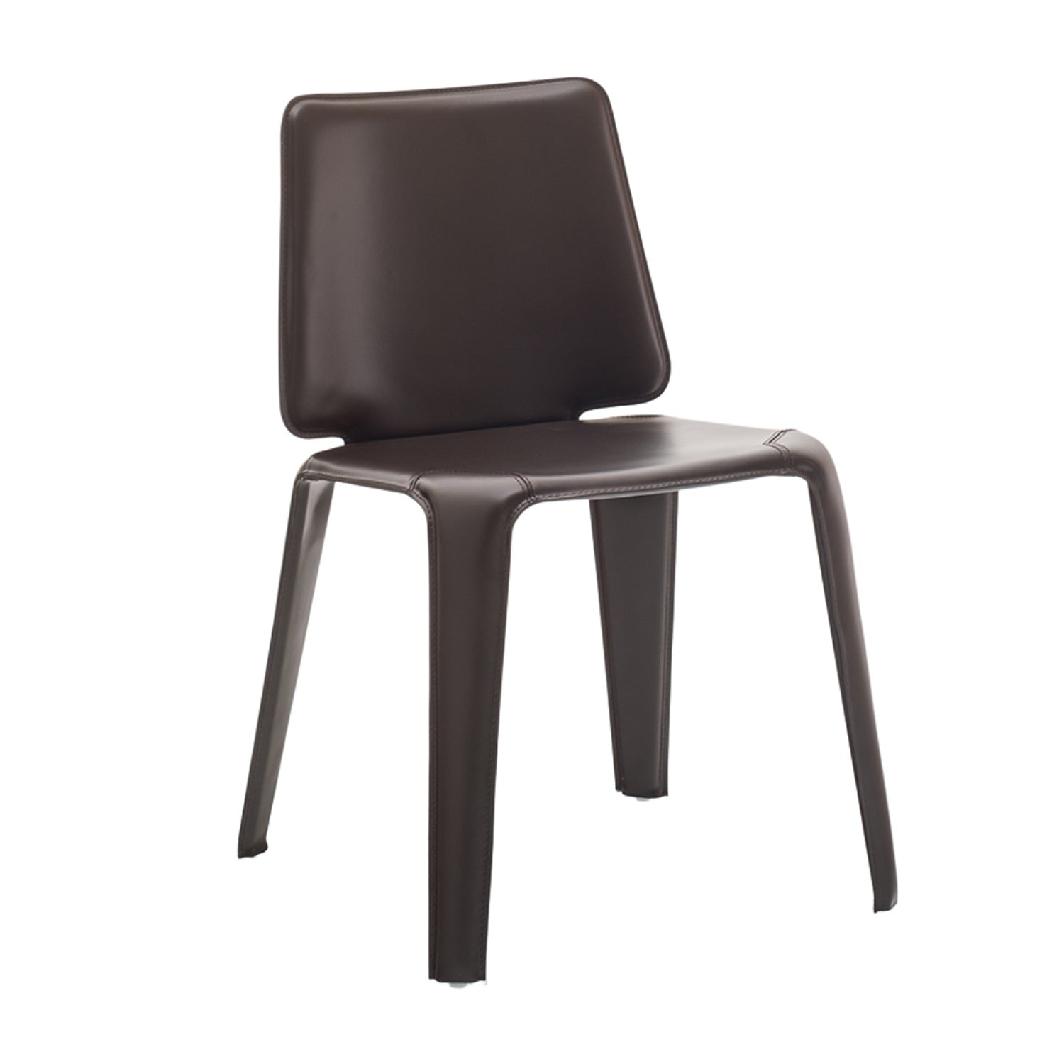 Pedrali Mood dining leather chair in brown